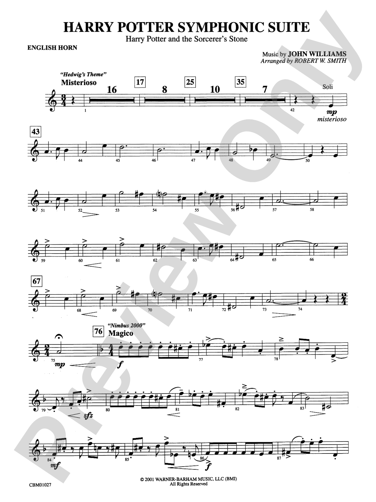 Harry Potter Symphonic Suite: English Horn