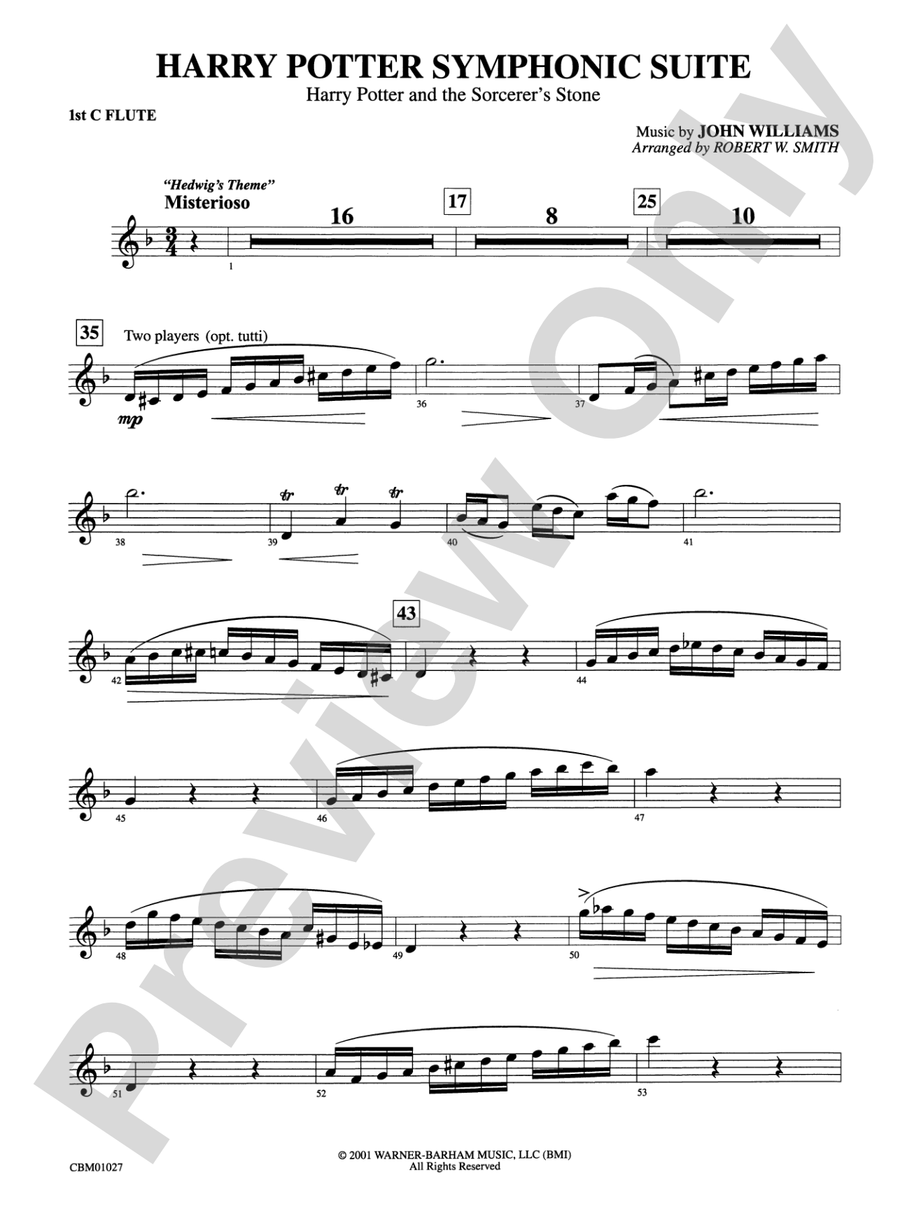 Harry Potter Symphonic Suite: Flute