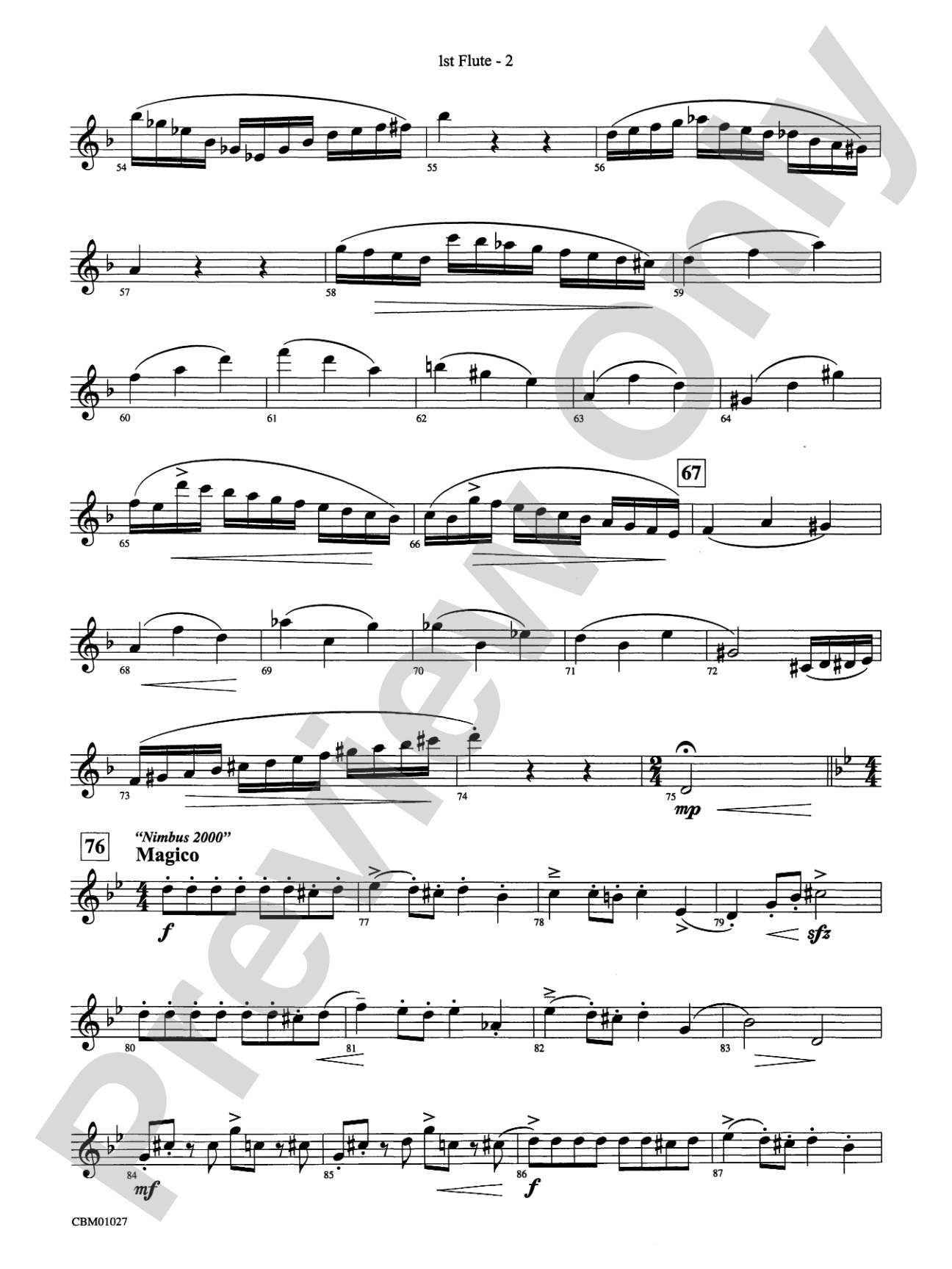 Harry Potter Symphonic Suite: Flute