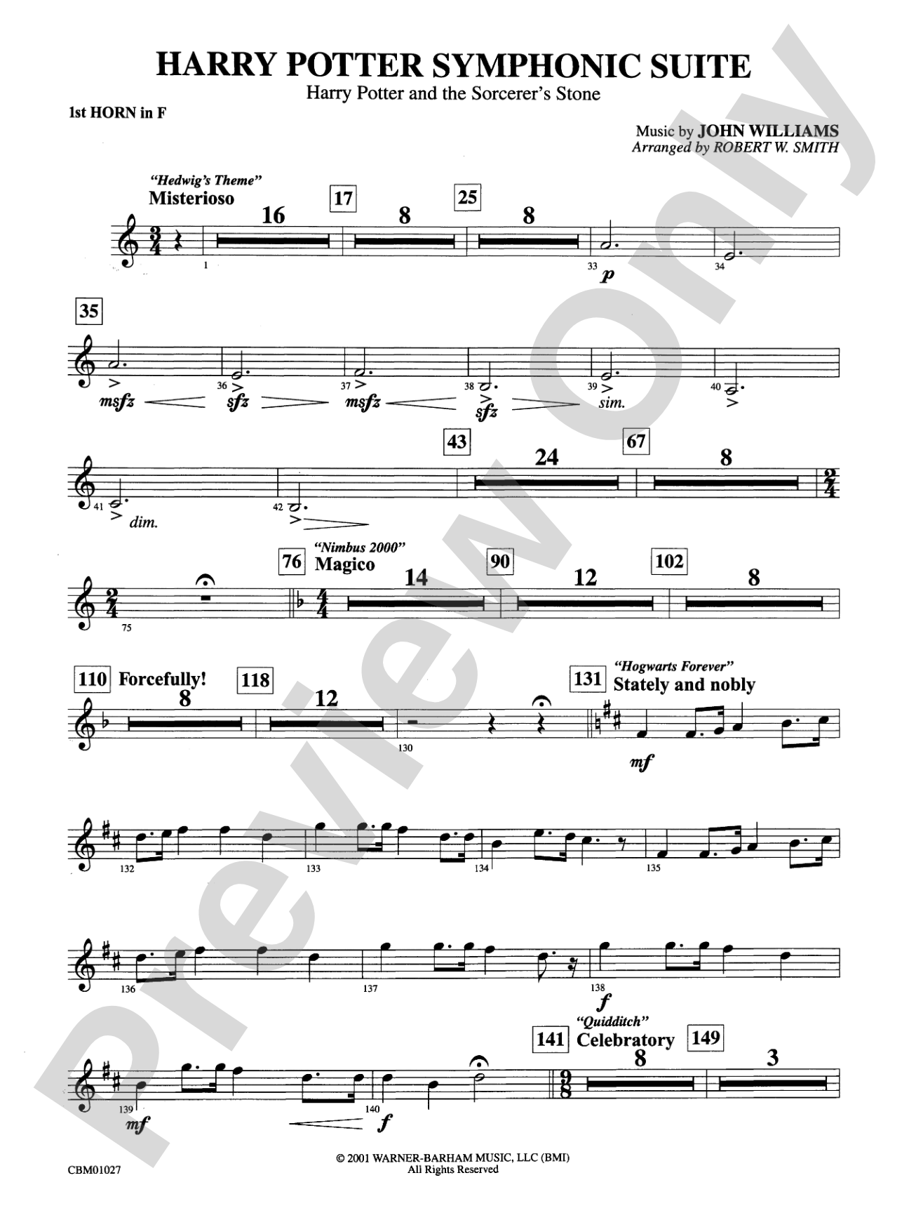 Harry Potter Symphonic Suite: 1st F Horn