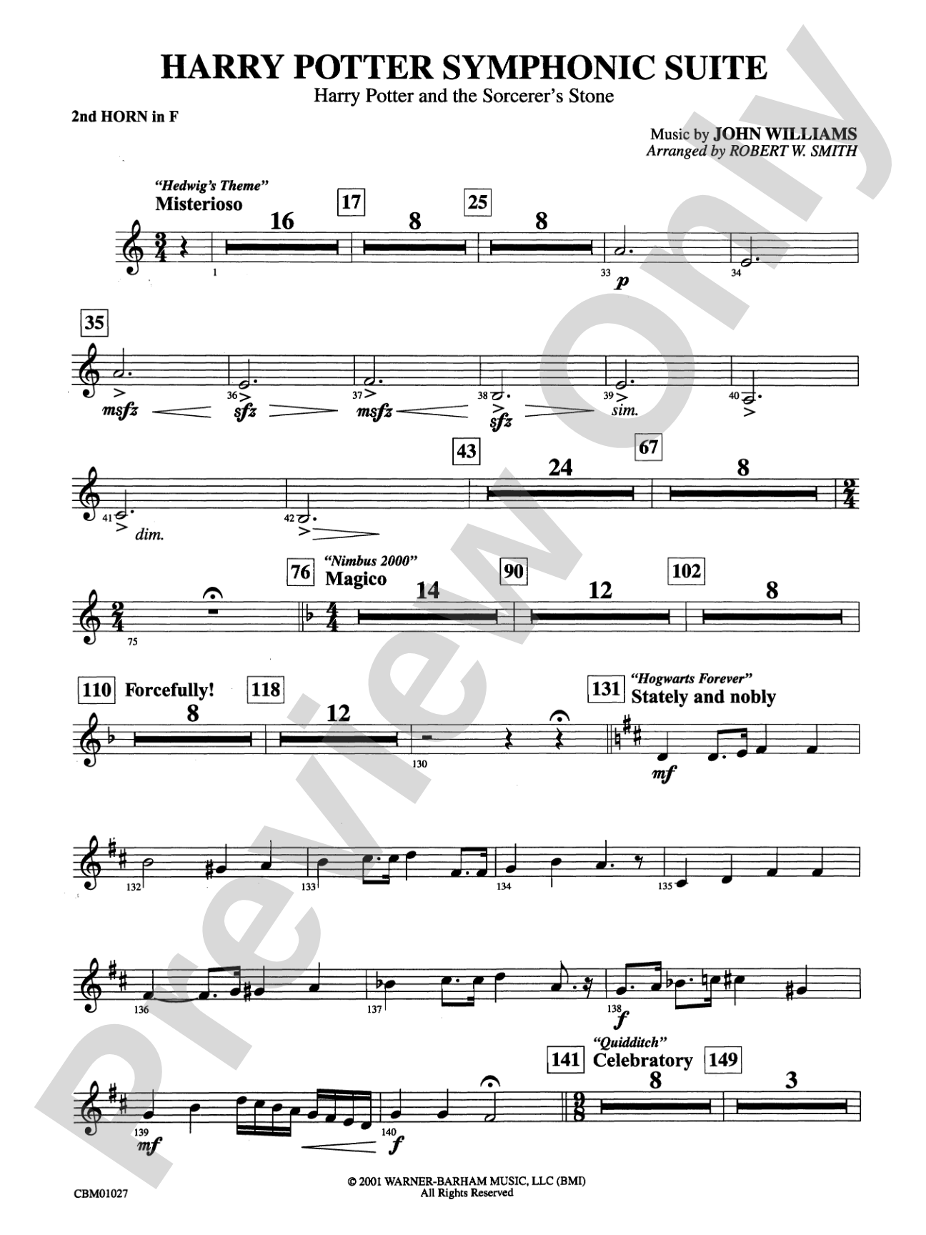 Harry Potter Symphonic Suite: 2nd F Horn