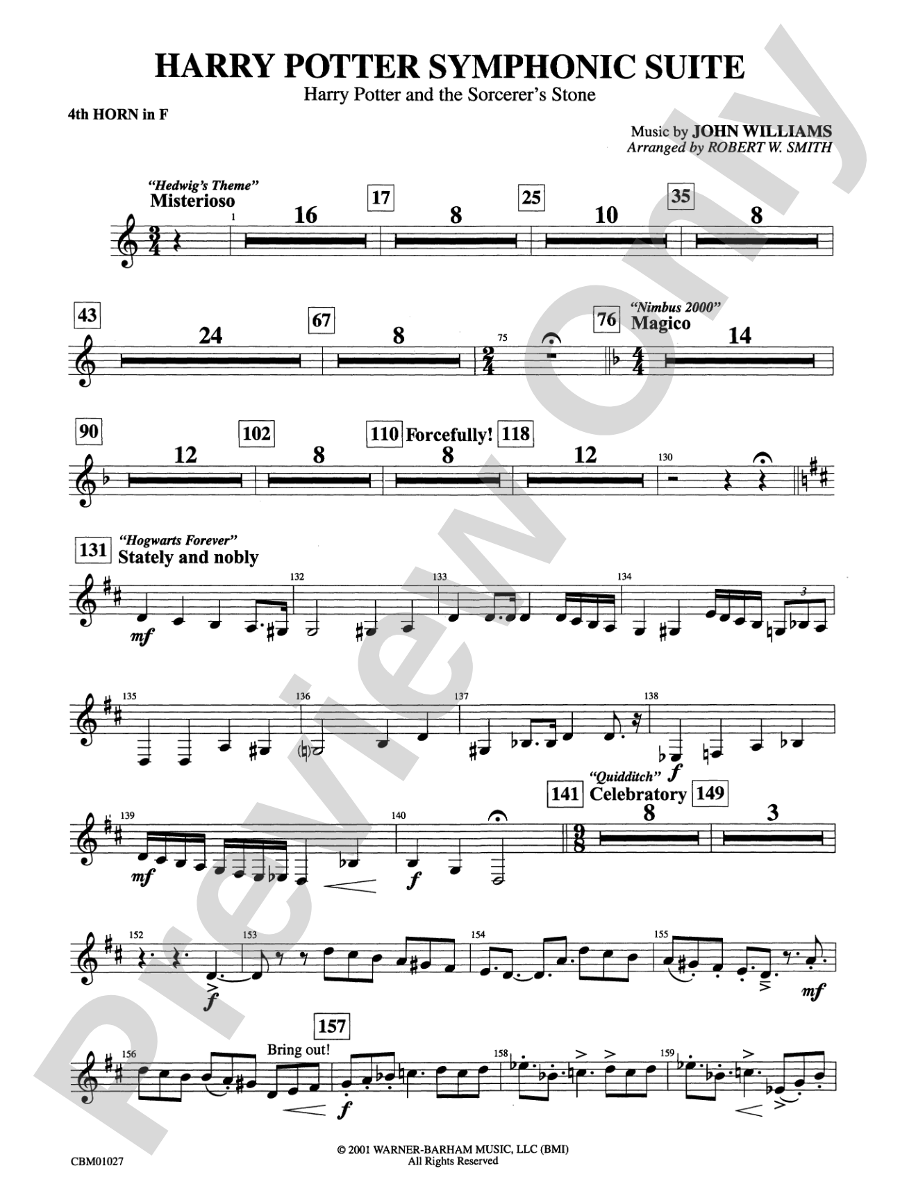 Harry Potter Symphonic Suite: 4th F Horn