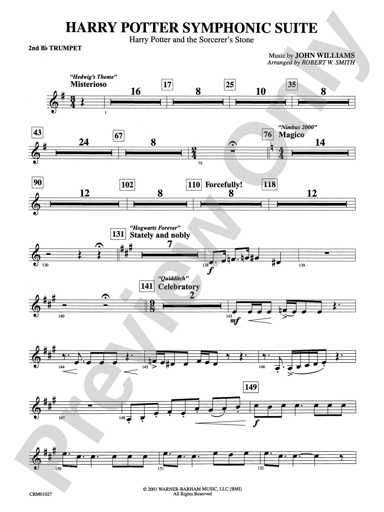 Harry Potter Symphonic Suite: 2nd B-flat Trumpet