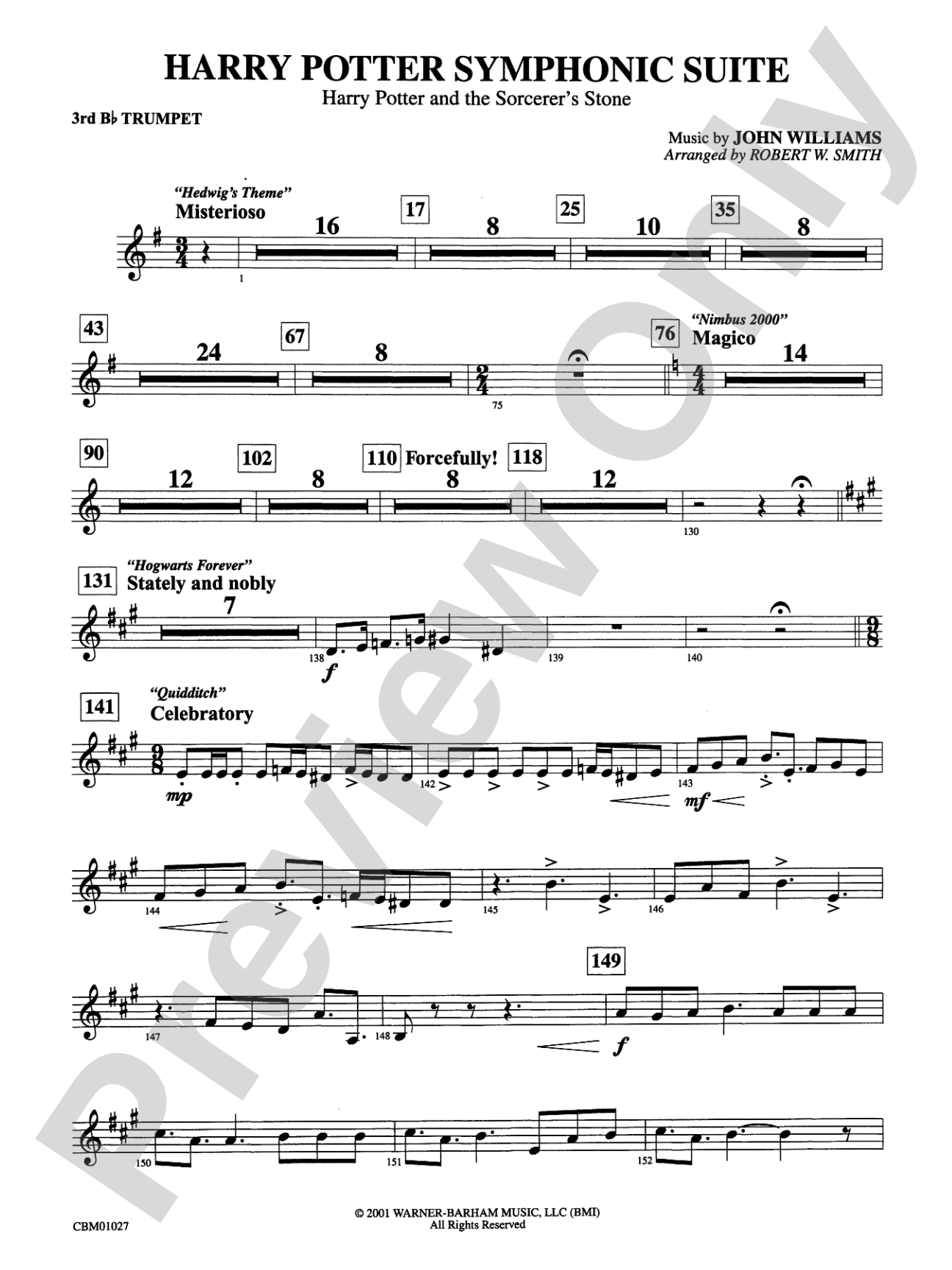 Harry Potter Symphonic Suite: 3rd B-flat Trumpet