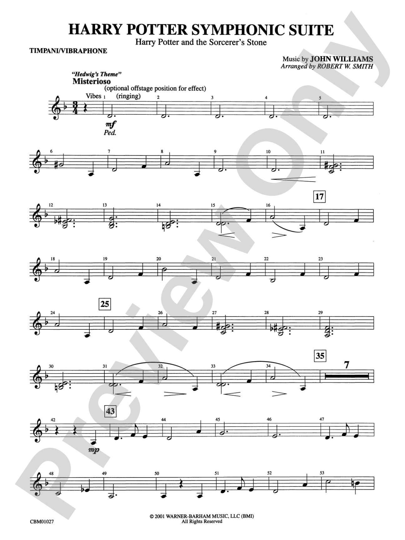 Harry Potter Symphonic Suite: Timpani