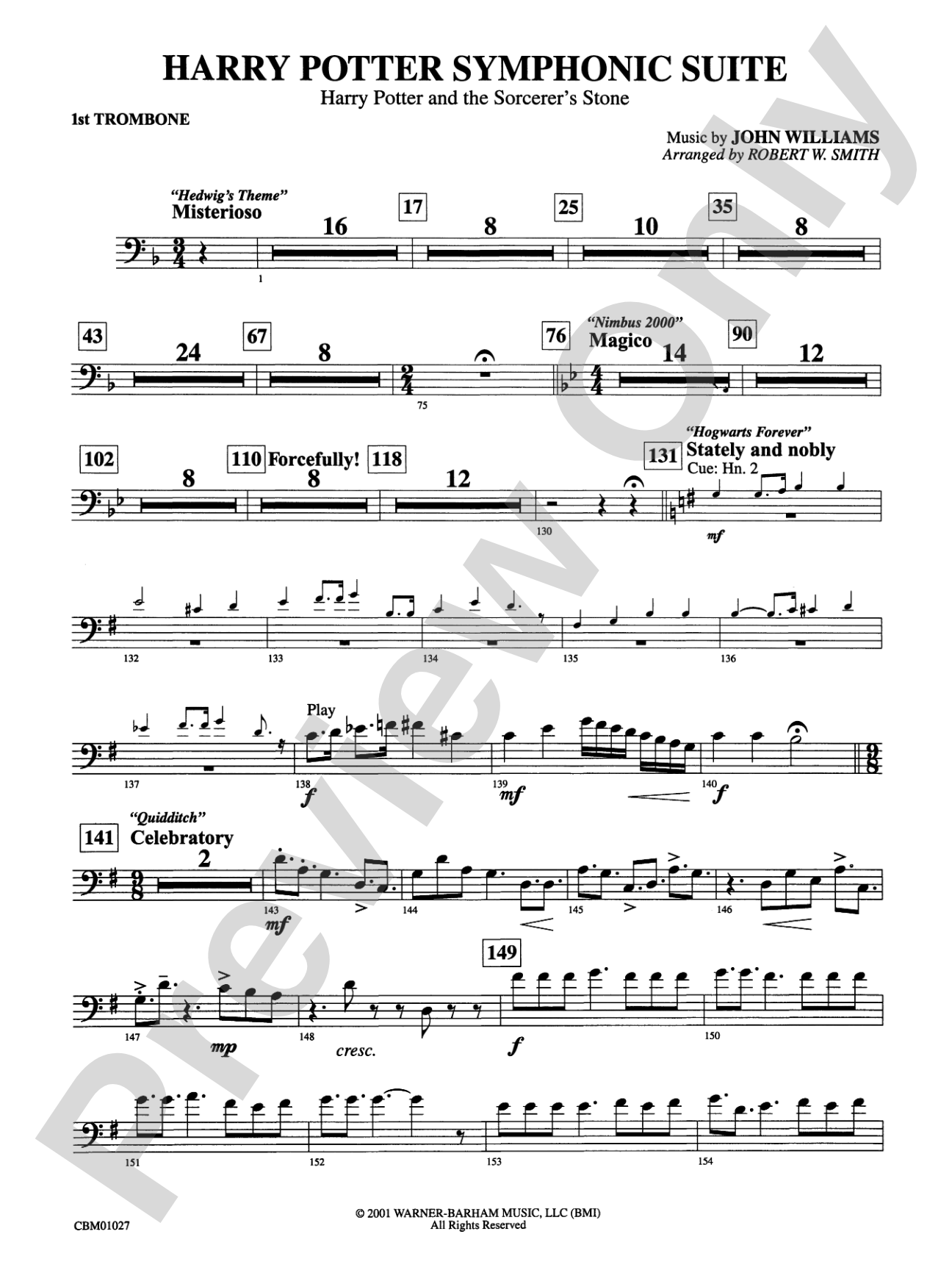 Harry Potter Symphonic Suite: 1st Trombone