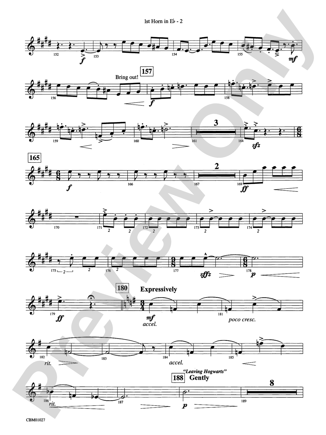 Harry Potter Symphonic Suite: (wp) 1st Horn in E-flat