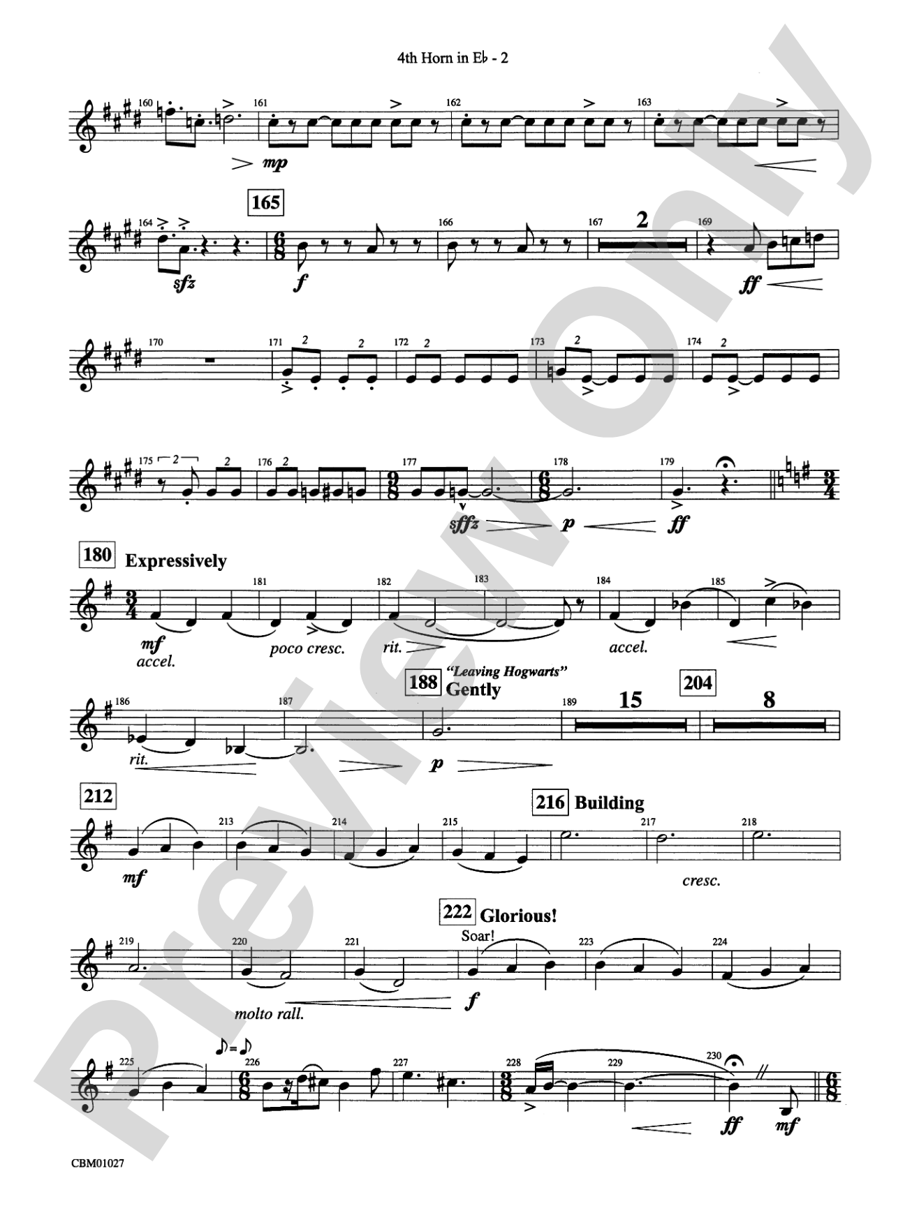 Harry Potter Symphonic Suite: (wp) 4th Horn in E-flat