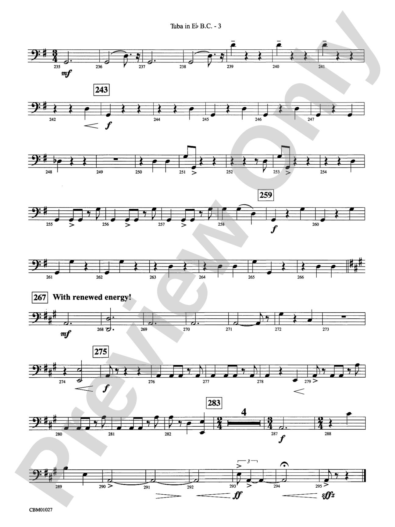 Harry Potter Symphonic Suite: (wp) E-flat Tuba B.C.