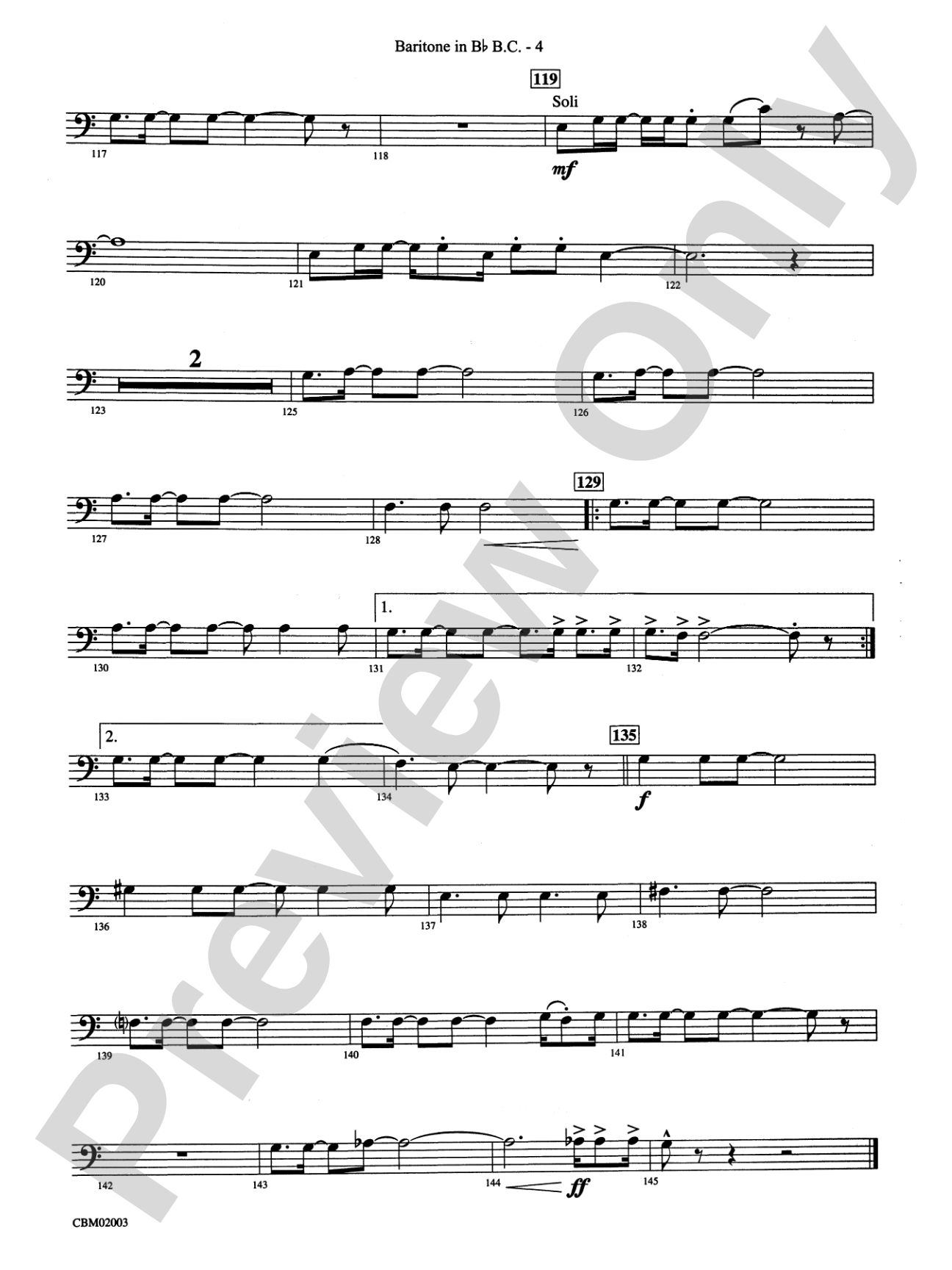 Mamma Mia! -- Highlights from the Broadway Musical: (wp) B-flat Baritone B.C.