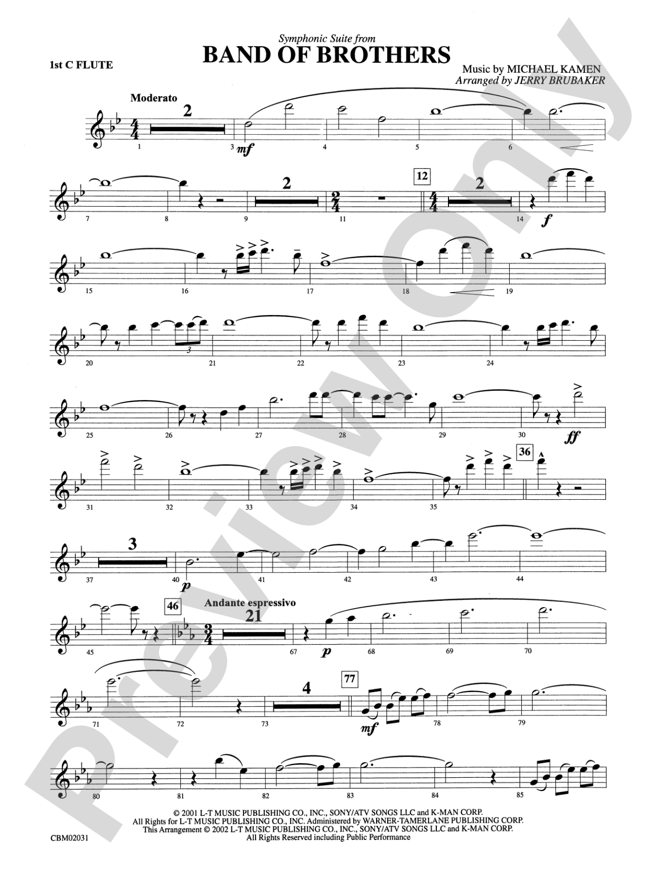 Band of Brothers, Symphonic Suite from: Flute