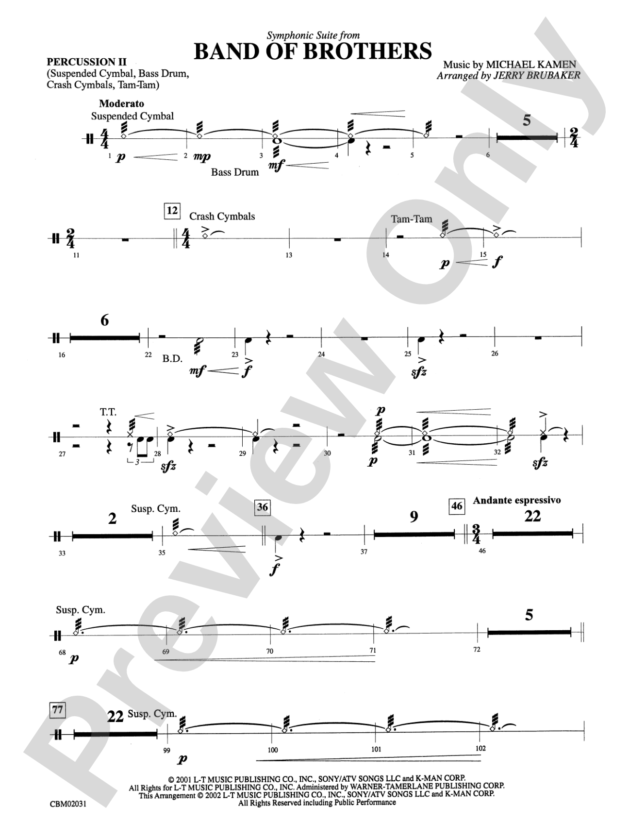 Band of Brothers, Symphonic Suite from: 2nd Percussion