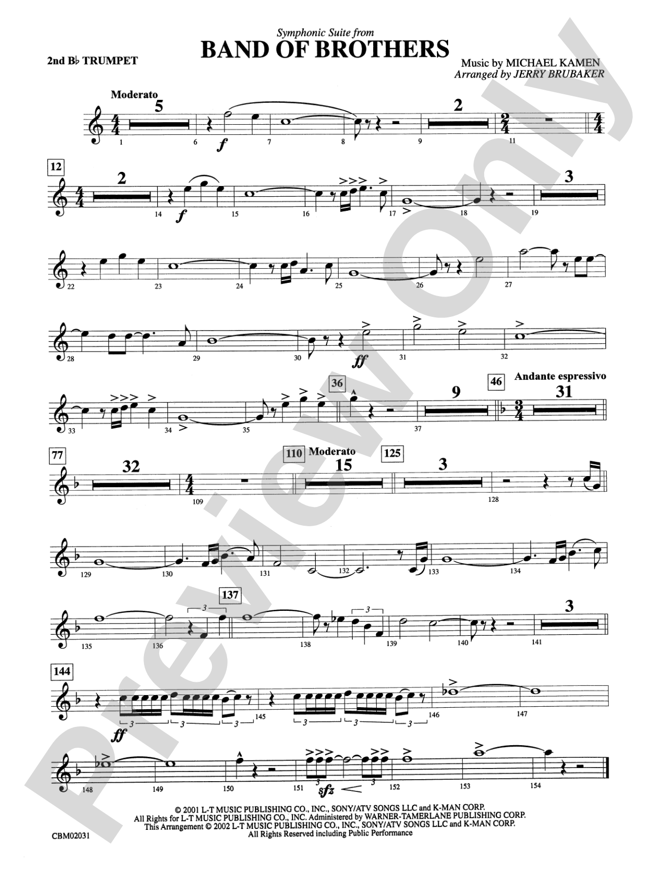 Band of Brothers, Symphonic Suite from: 2nd B-flat Trumpet