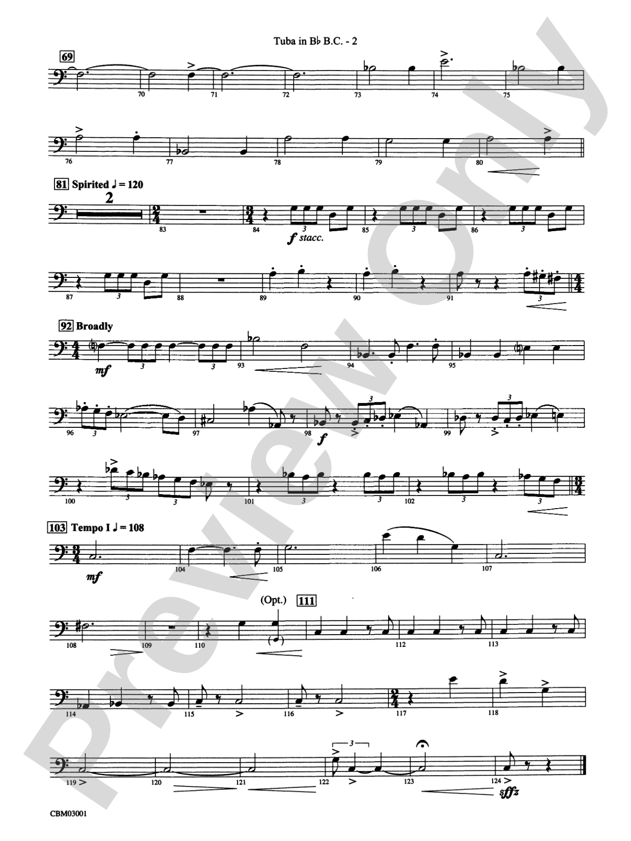 Harry's Wondrous World (from Harry Potter and the Chamber of Secrets): (wp) B-flat Tuba B.C.