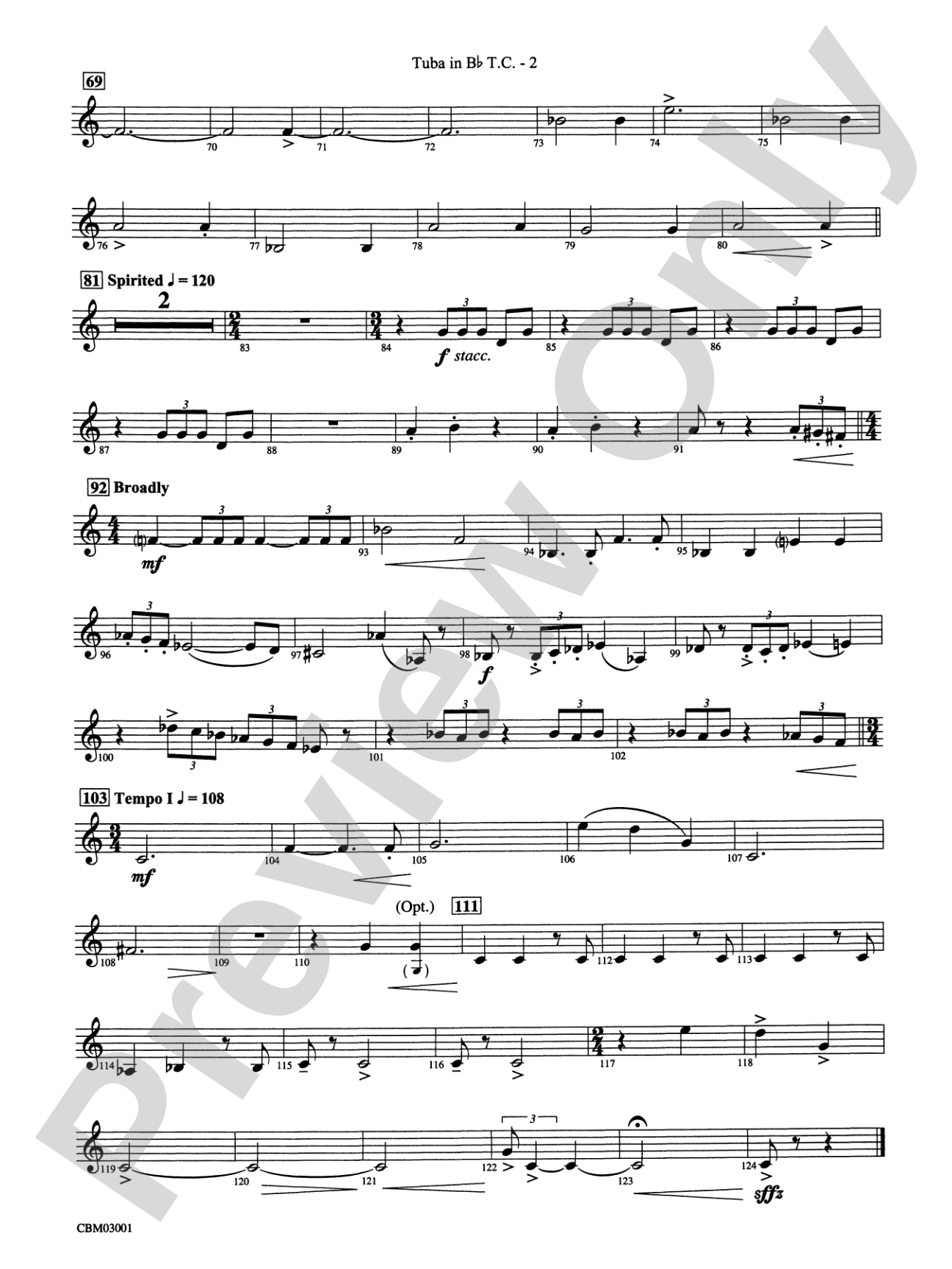 Harry's Wondrous World (from Harry Potter and the Chamber of Secrets): (wp) B-flat Tuba T.C.
