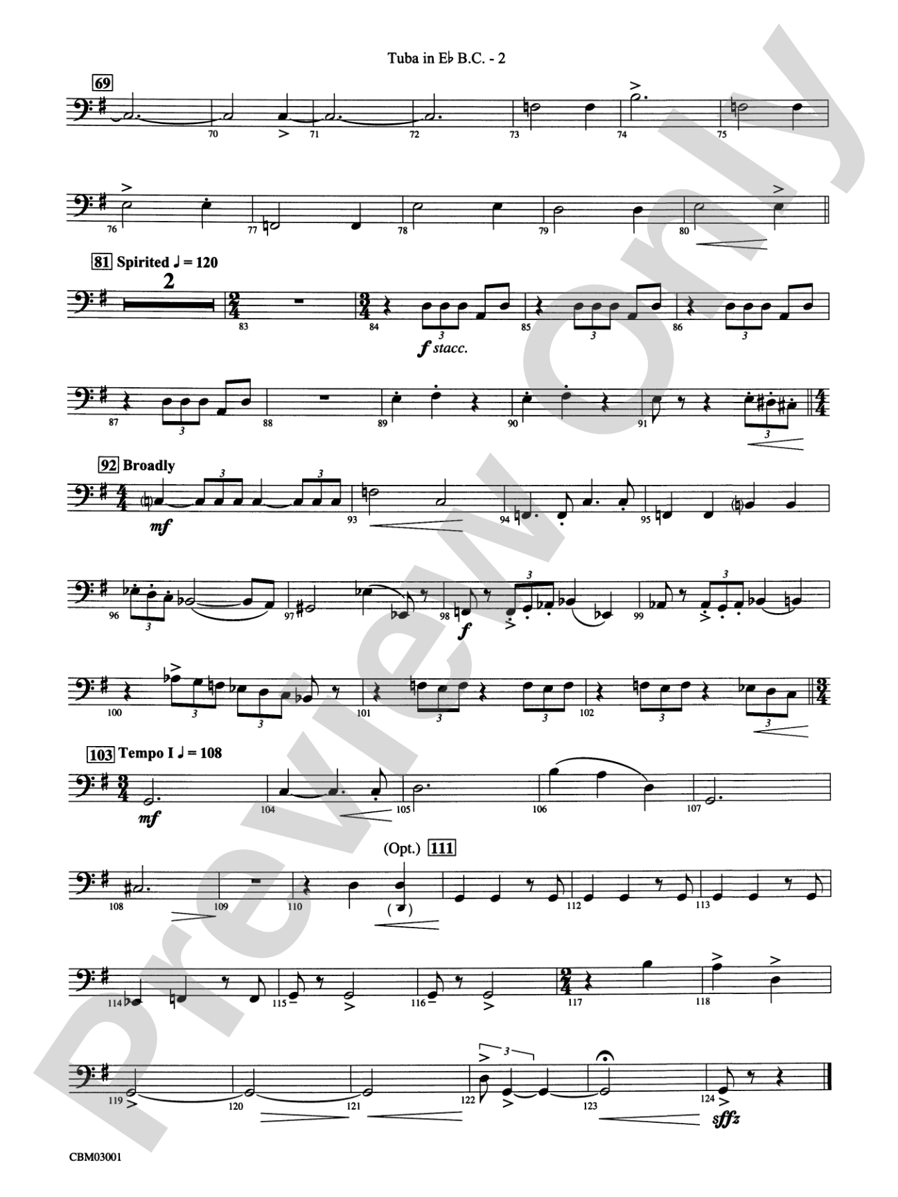 Harry's Wondrous World (from Harry Potter and the Chamber of Secrets): (wp) E-flat Tuba B.C.