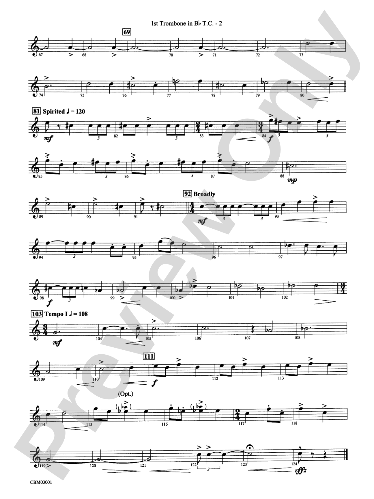 Harry's Wondrous World (from Harry Potter and the Chamber of Secrets): (wp) 1st B-flat Trombone T.C.