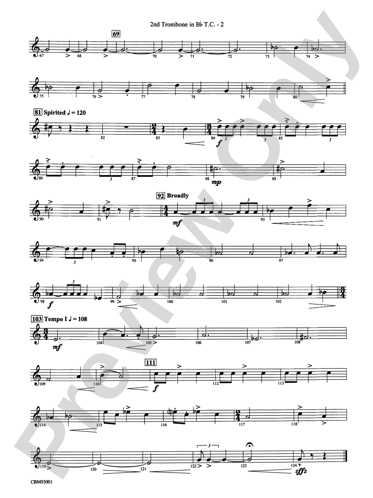 Harry's Wondrous World (from Harry Potter and the Chamber of Secrets): (wp) 2nd B-flat Trombone T.C.