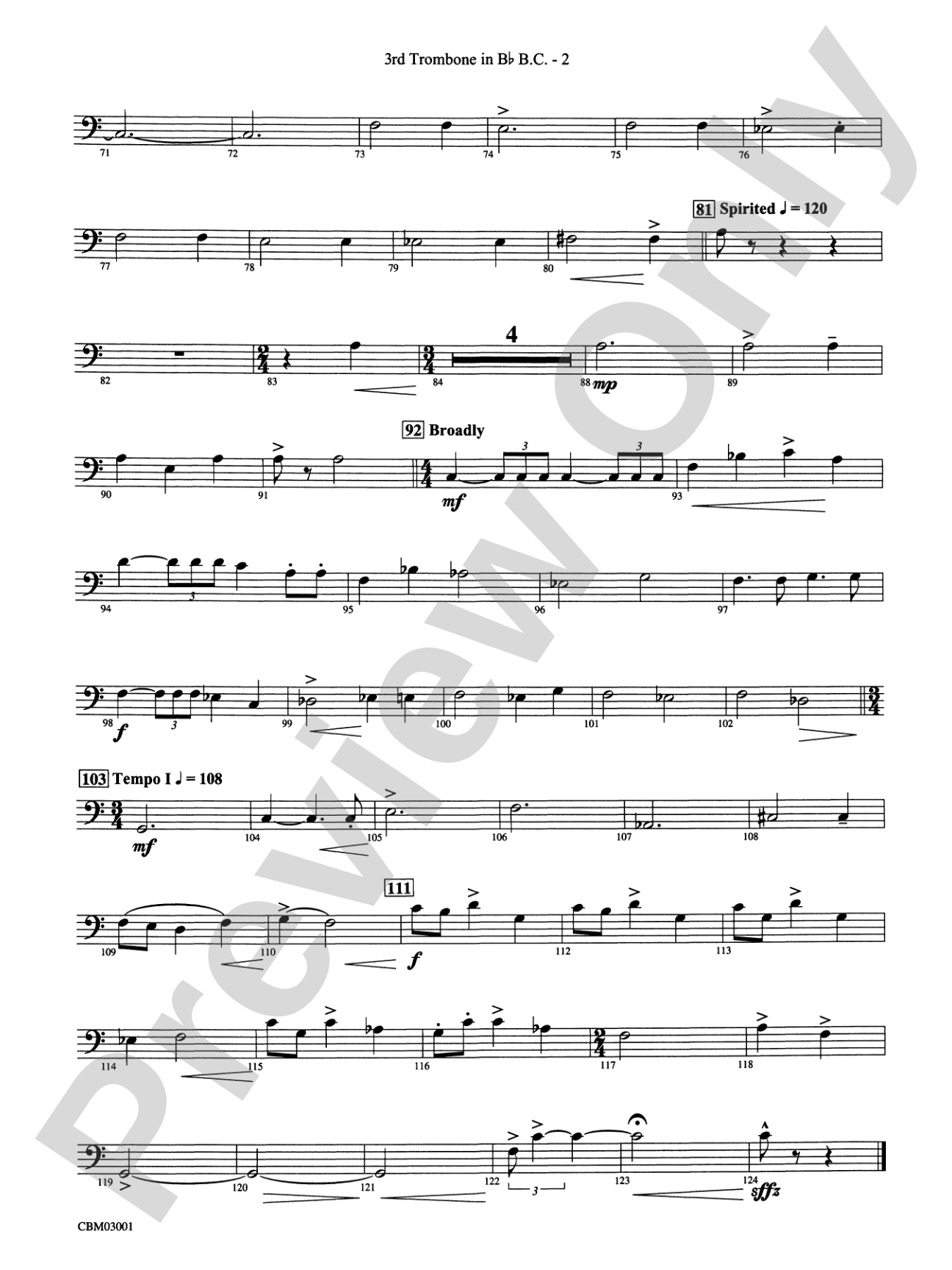 Harry's Wondrous World (from Harry Potter and the Chamber of Secrets): (wp) 3rd B-flat Trombone B.C.
