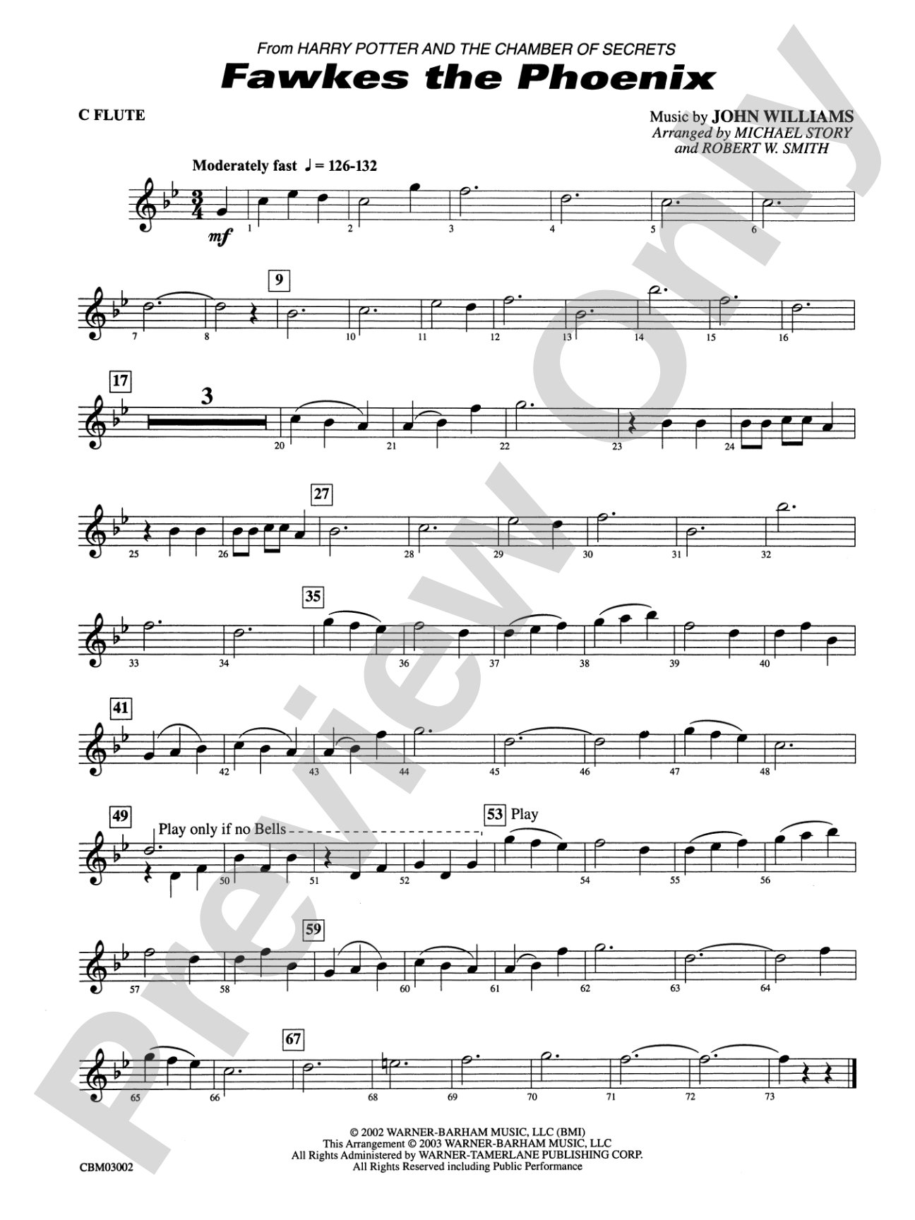 Fawkes the Phoenix (from Harry Potter and the Chamber of Secrets): Flute