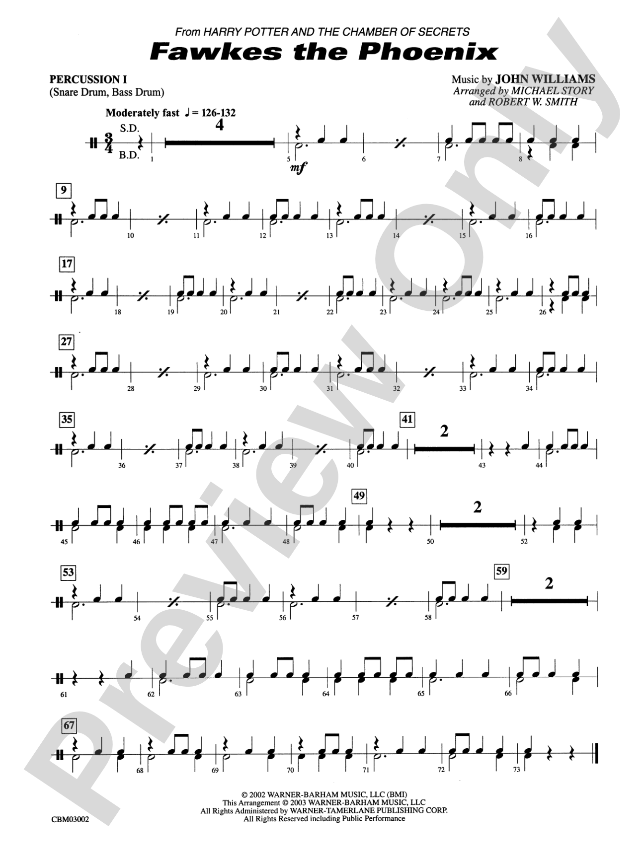 Fawkes the Phoenix (from Harry Potter and the Chamber of Secrets): 1st Percussion