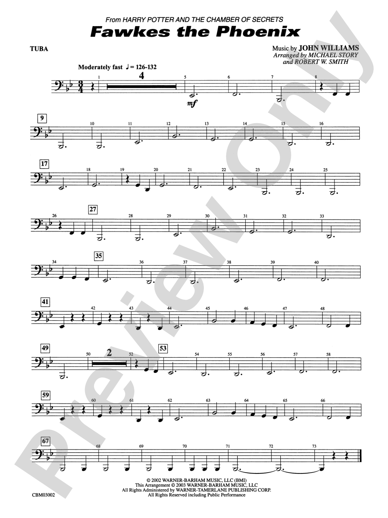 Fawkes the Phoenix (from Harry Potter and the Chamber of Secrets): Tuba