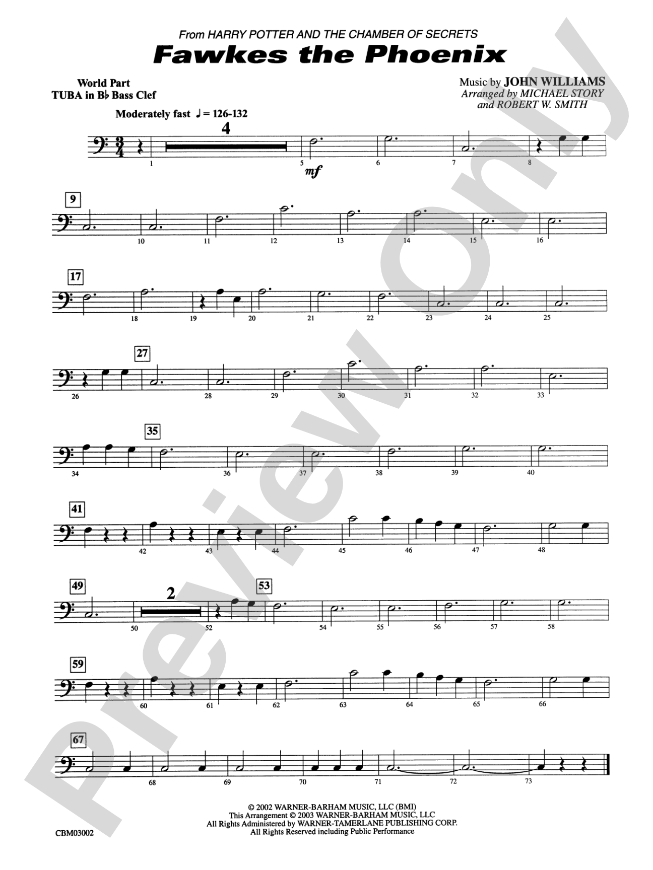 Fawkes the Phoenix (from Harry Potter and the Chamber of Secrets): WP B-flat Tuba B.C.