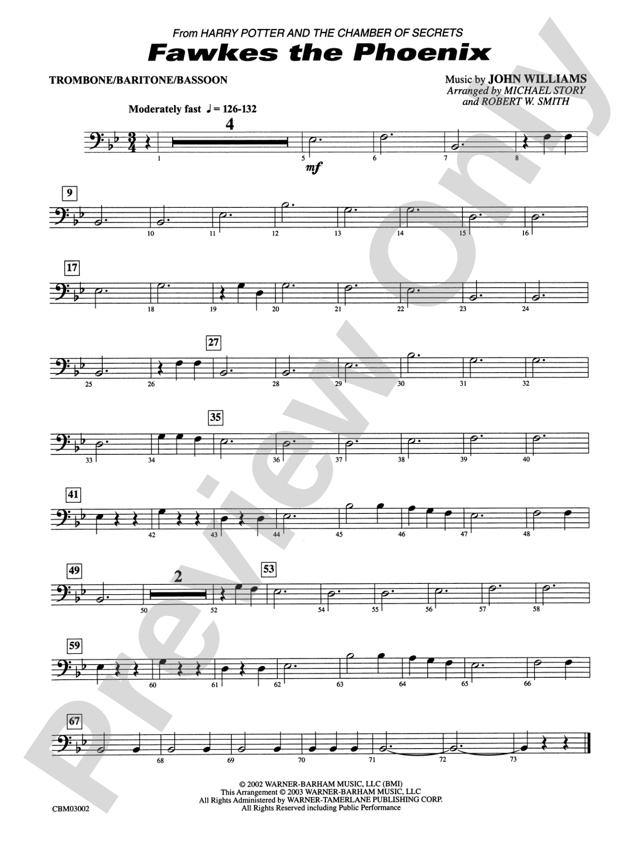 Fawkes the Phoenix (from Harry Potter and the Chamber of Secrets): 1st Trombone