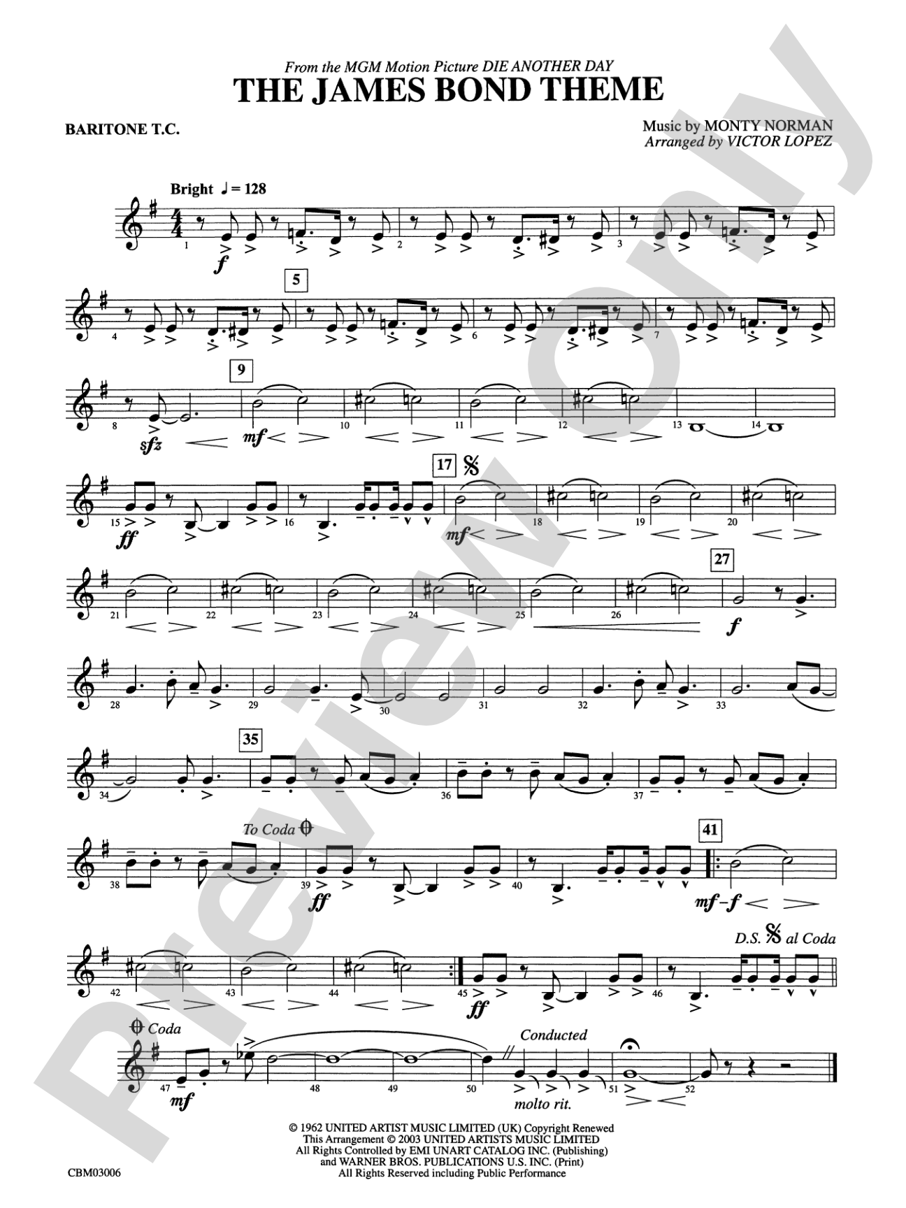 The James Bond Theme (from Die Another Day): Baritone T.C.