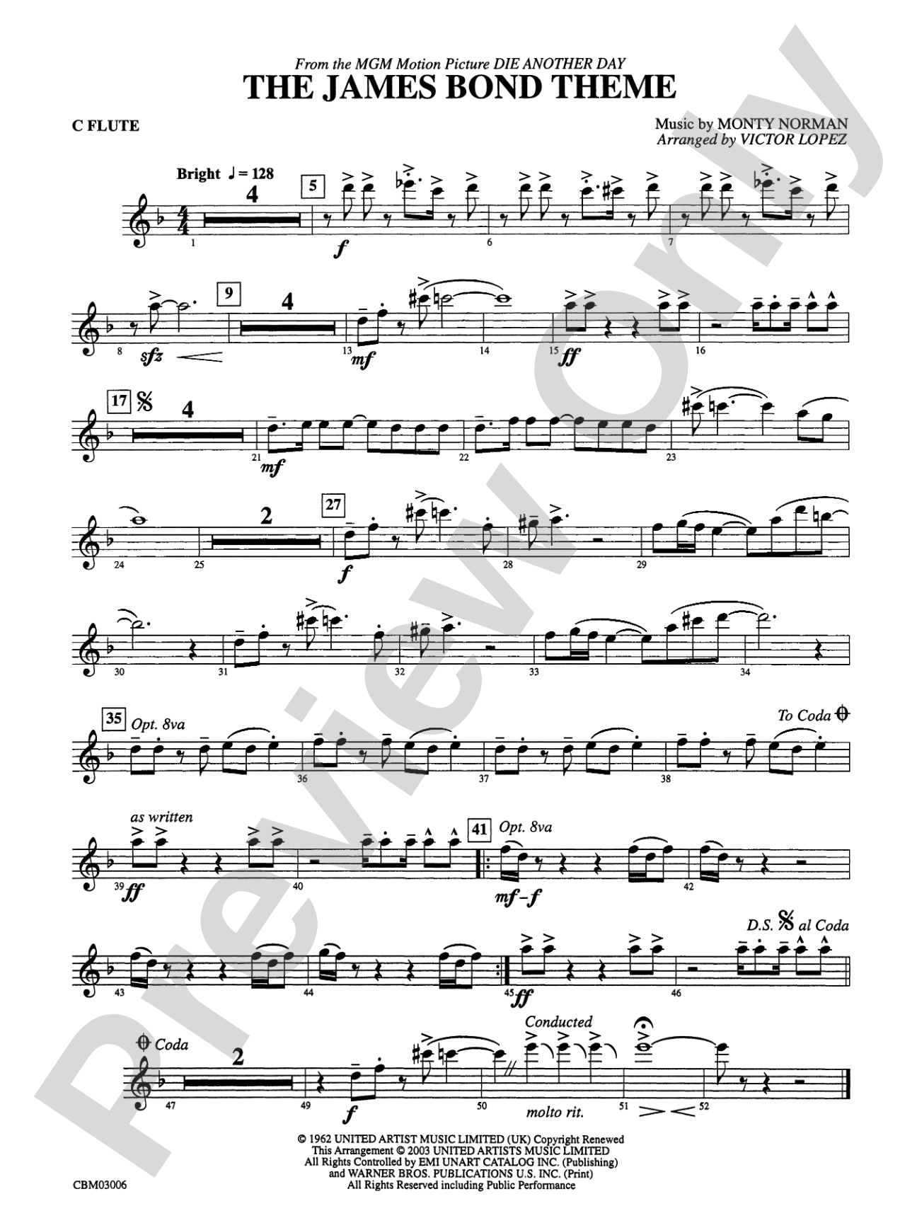 The James Bond Theme (from Die Another Day): Flute