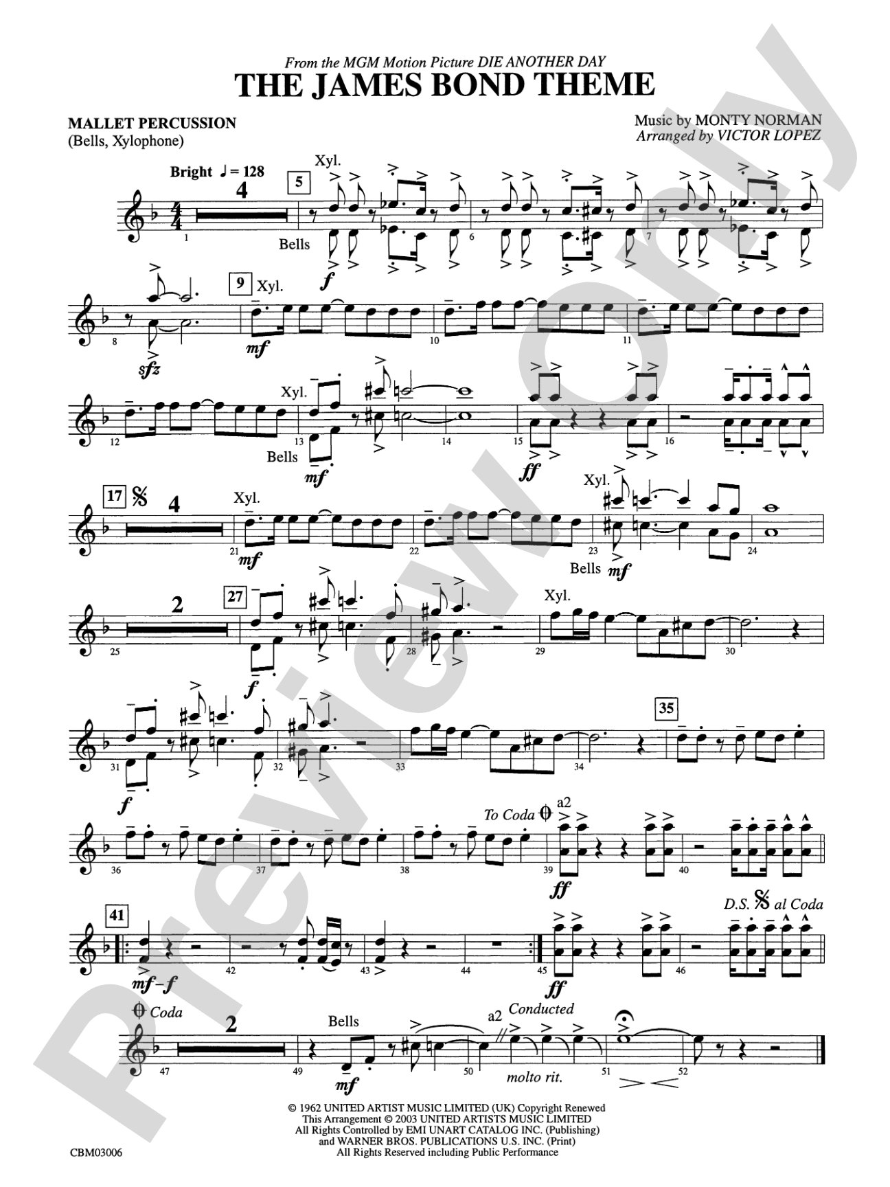 The James Bond Theme (from Die Another Day): Mallets