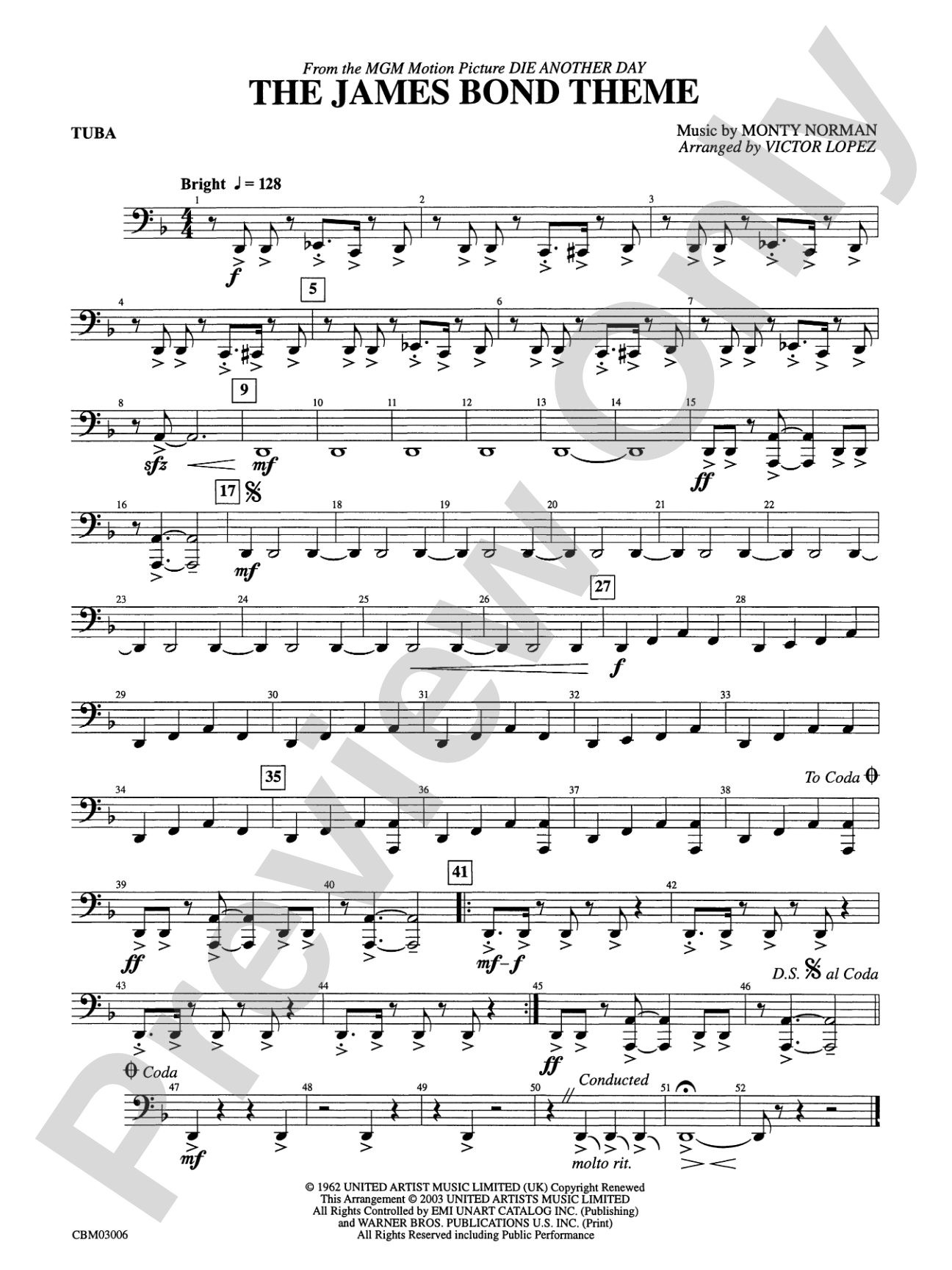The James Bond Theme (from Die Another Day): Tuba