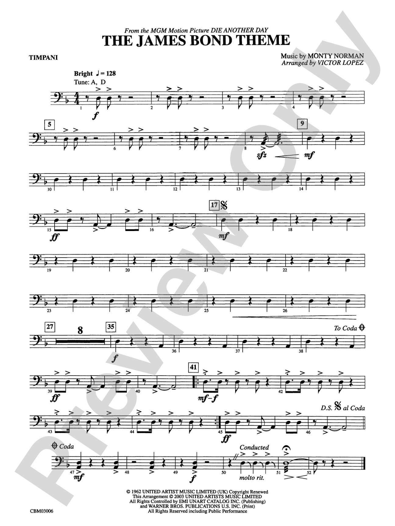 The James Bond Theme (from Die Another Day): Timpani