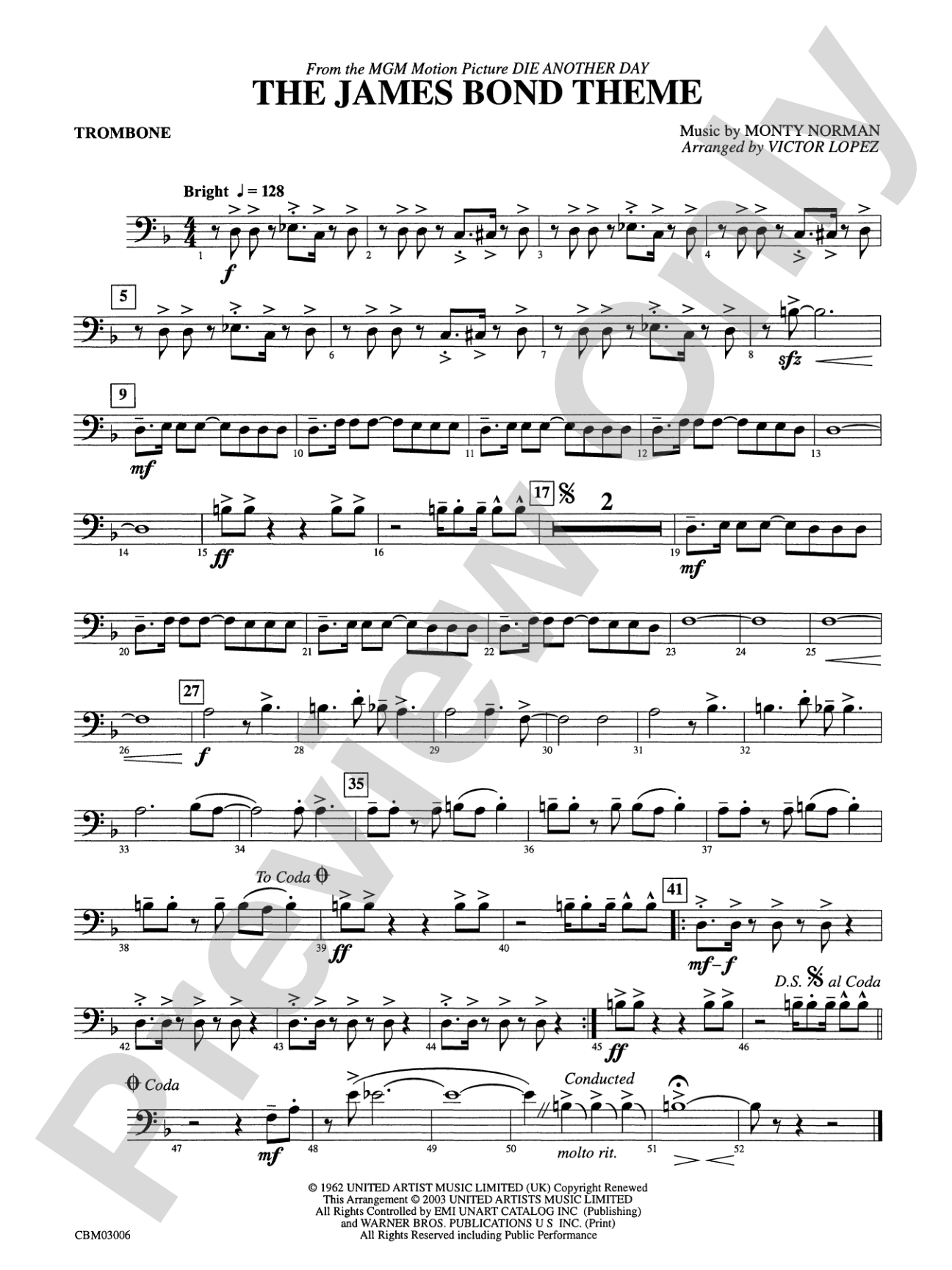 The James Bond Theme (from Die Another Day): 1st Trombone
