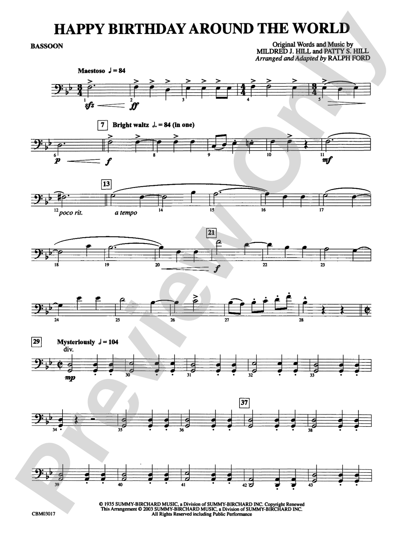 Happy Birthday Around the World: Bassoon