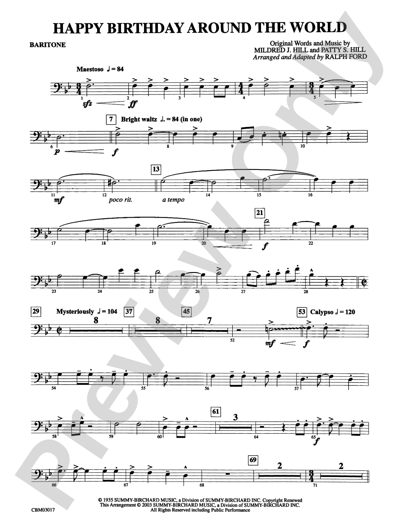 Happy Birthday Around the World: Baritone B.C.