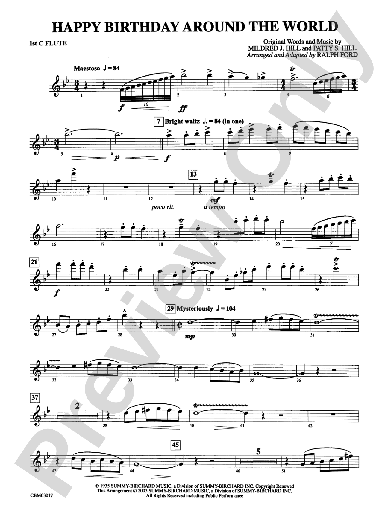 Happy Birthday Around the World: Flute