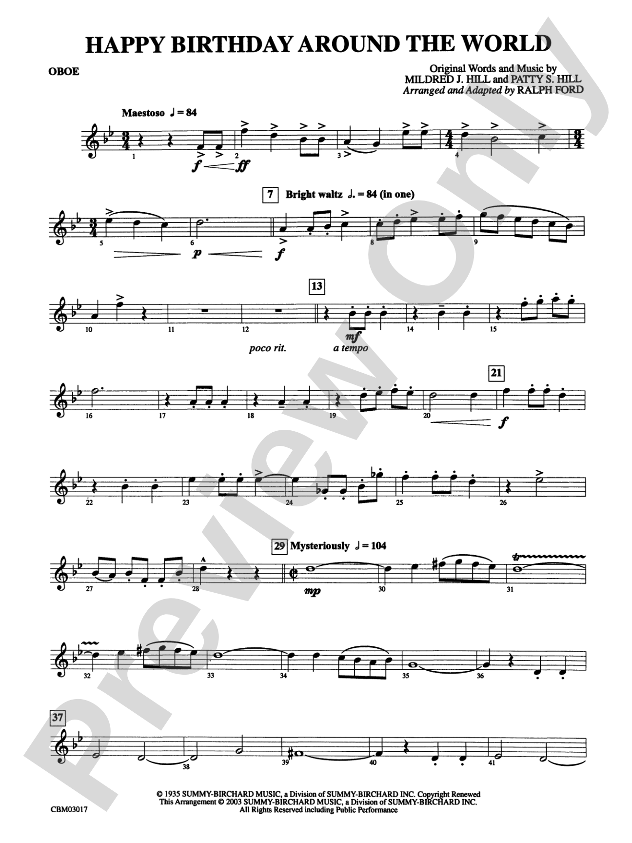 Happy Birthday Around the World: Oboe