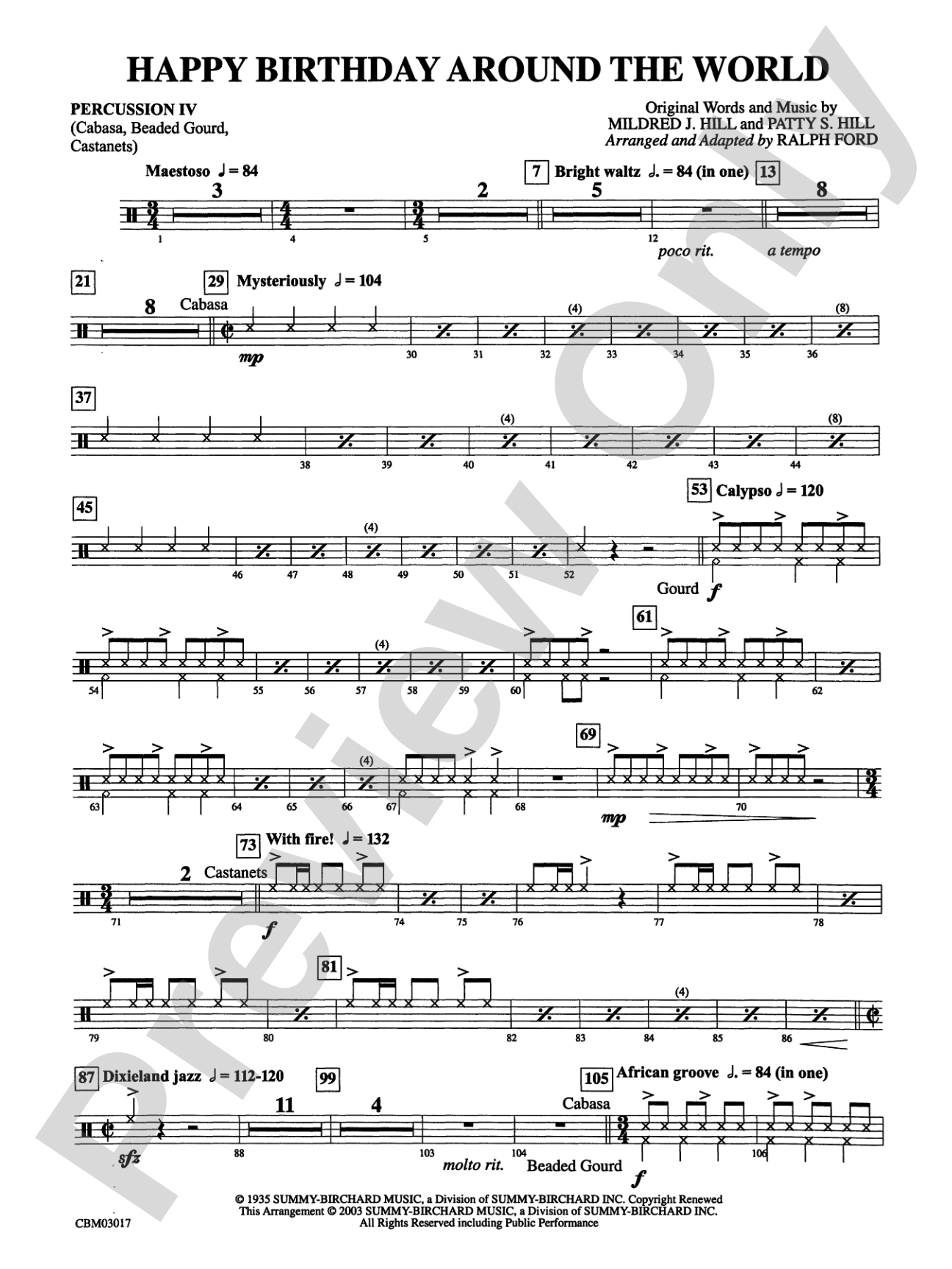 Happy Birthday Around the World: 4th Percussion