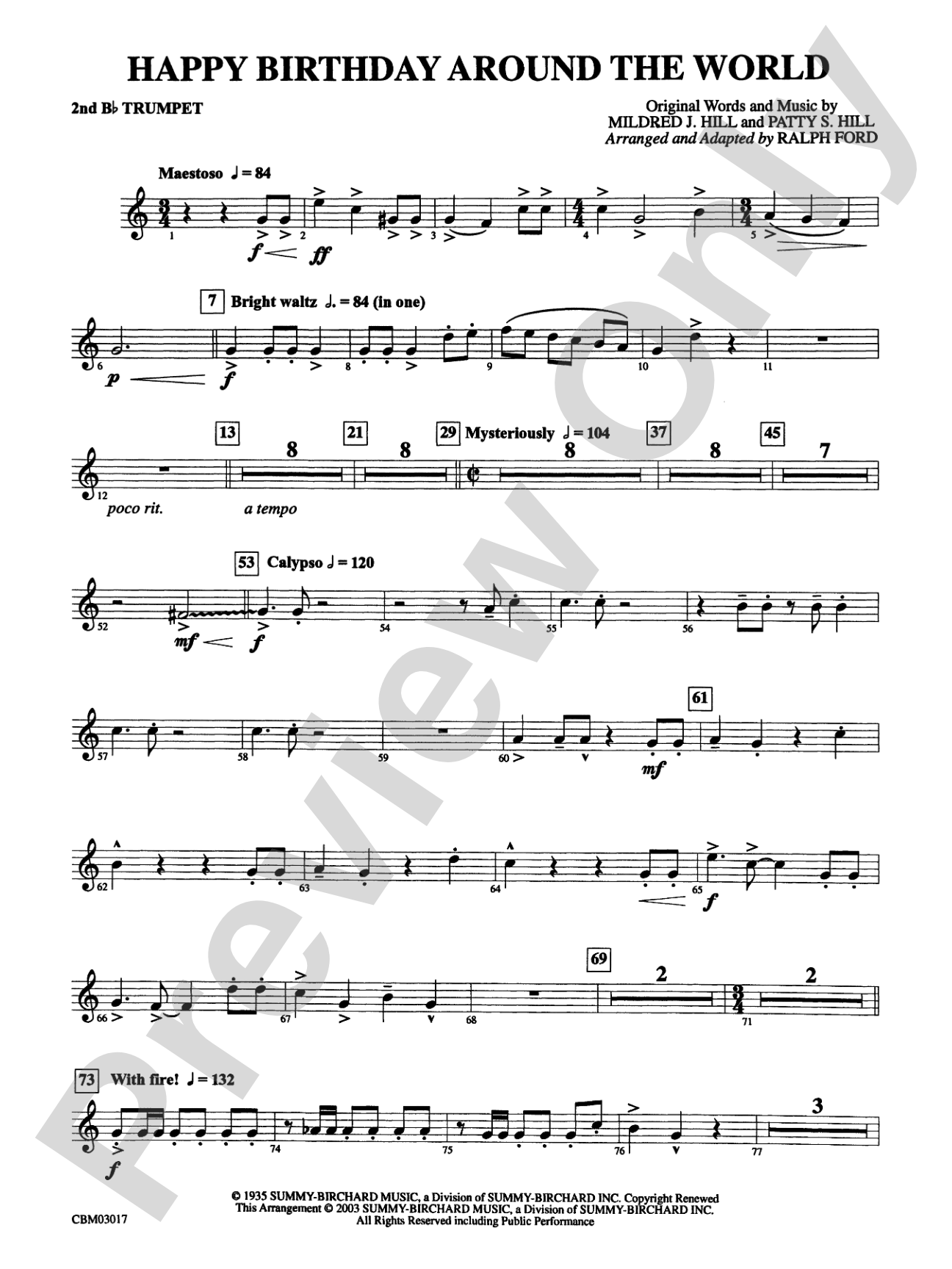 Happy Birthday Around the World: 2nd B-flat Trumpet