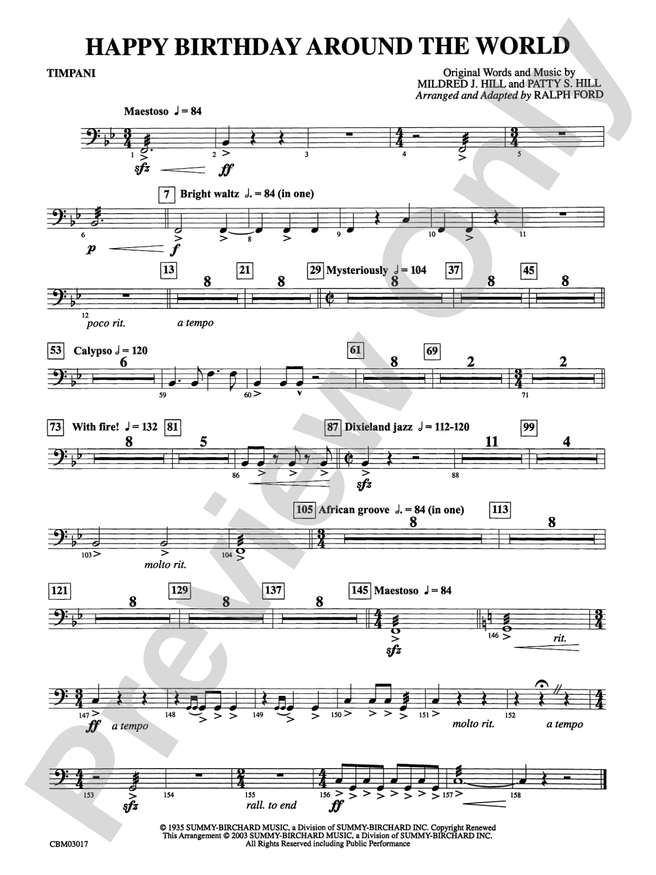 Happy Birthday Around the World: Timpani