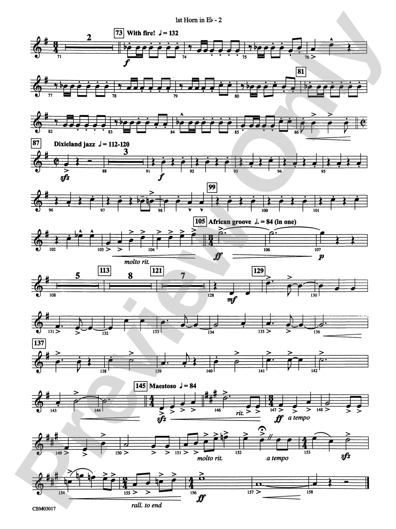 Happy Birthday Around the World: (wp) 1st Horn in E-flat