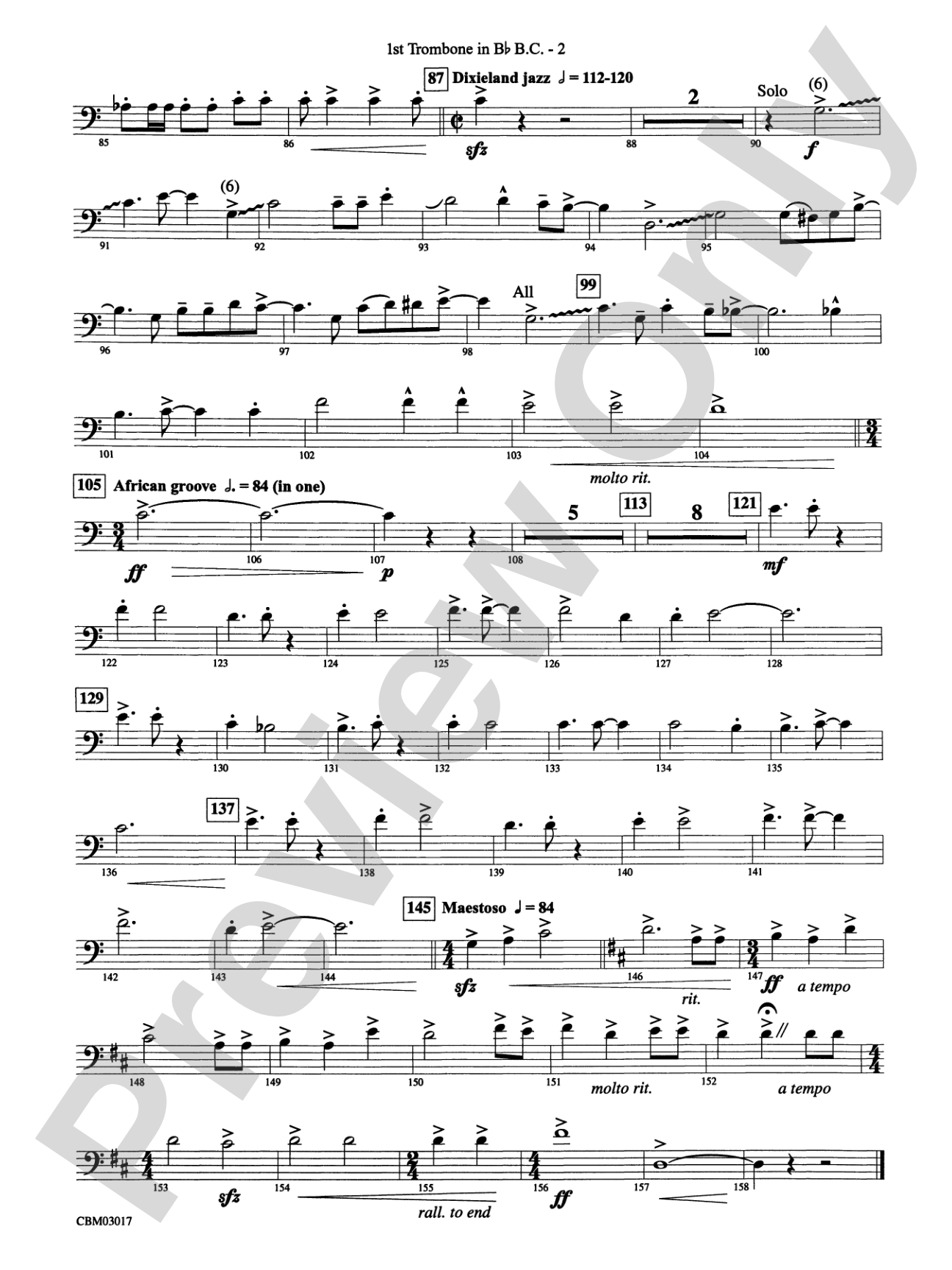 Happy Birthday Around the World: (wp) 1st B-flat Trombone B.C.