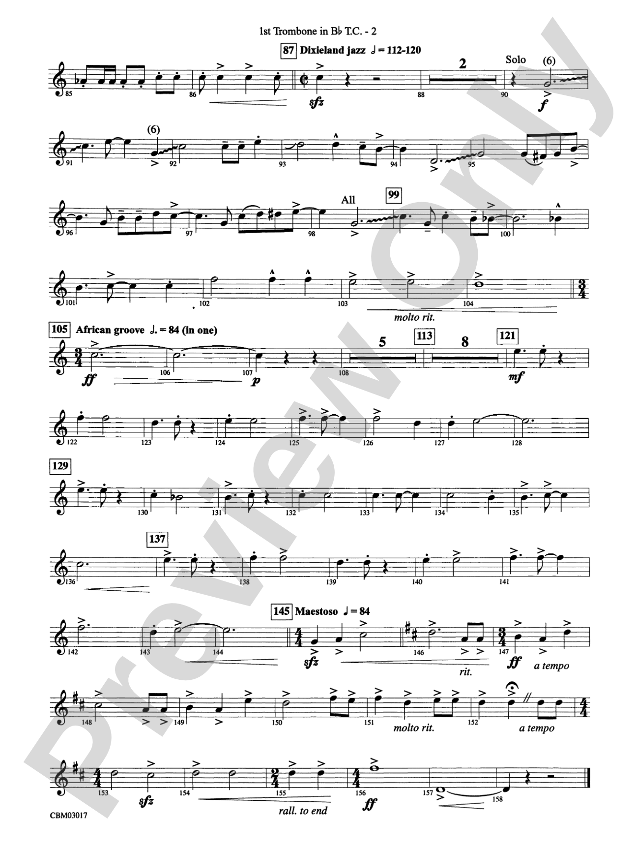 Happy Birthday Around the World: (wp) 1st B-flat Trombone T.C.
