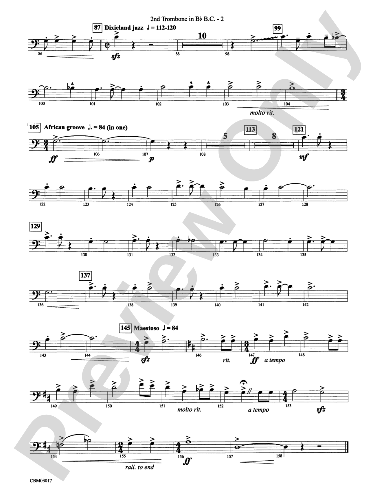 Happy Birthday Around the World: (wp) 2nd B-flat Trombone B.C.