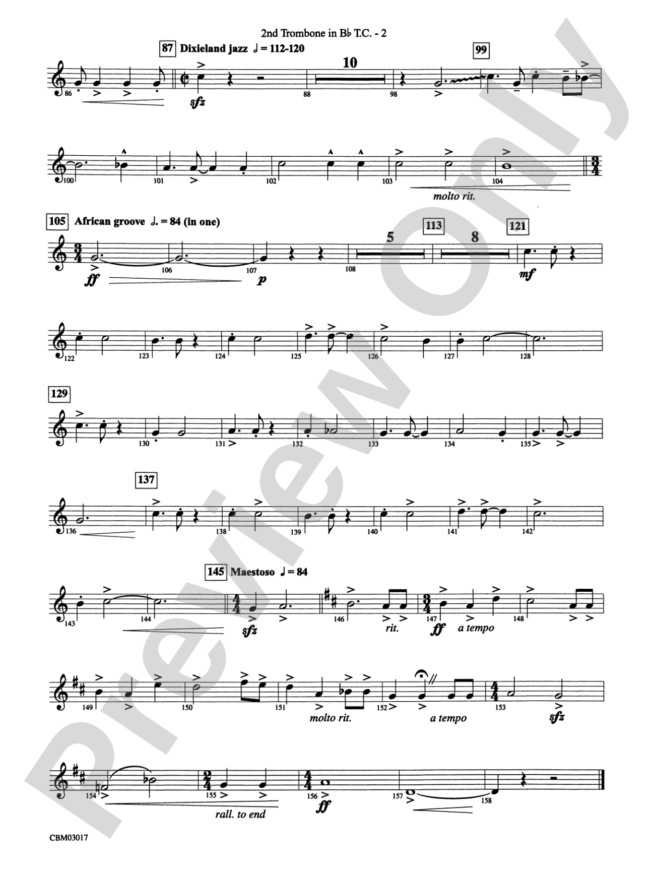 Happy Birthday Around the World: (wp) 2nd B-flat Trombone T.C.