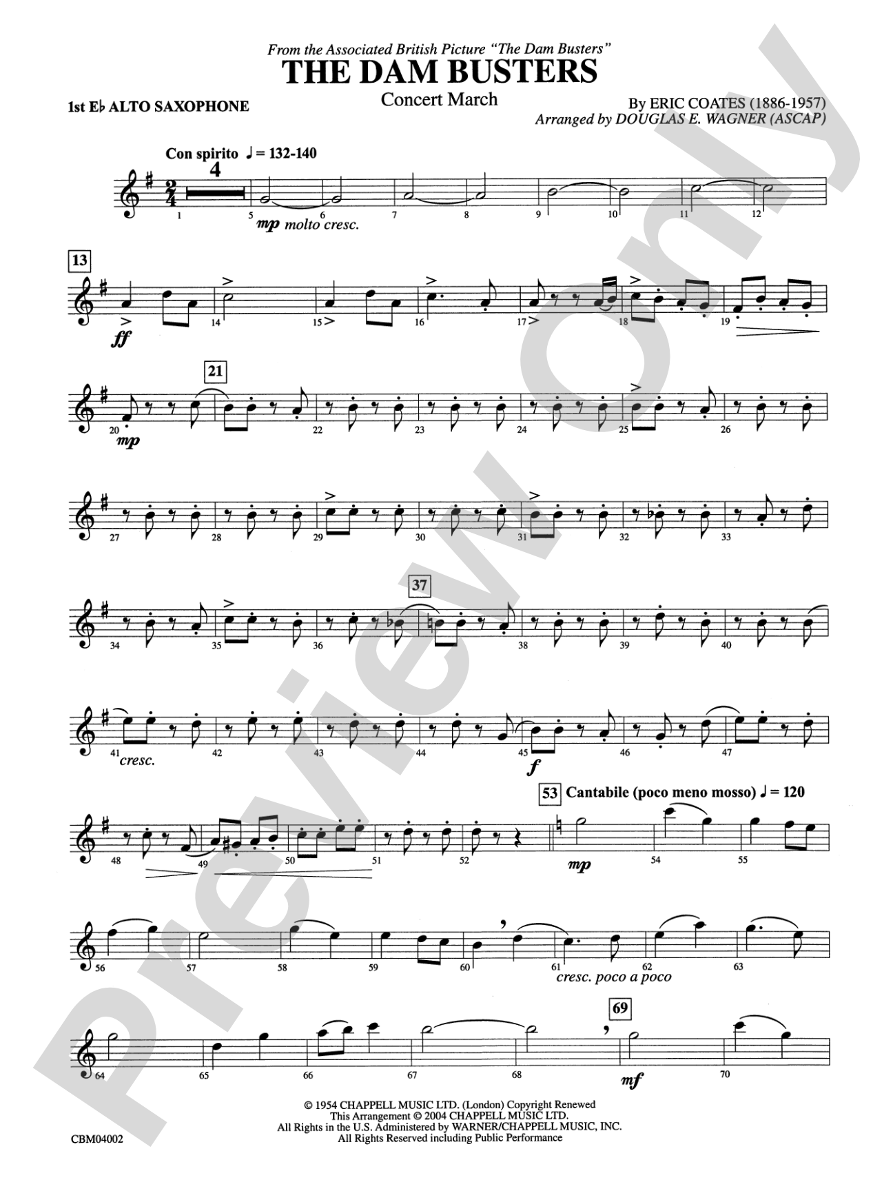 The Dam Busters Concert March: E-flat Alto Saxophone