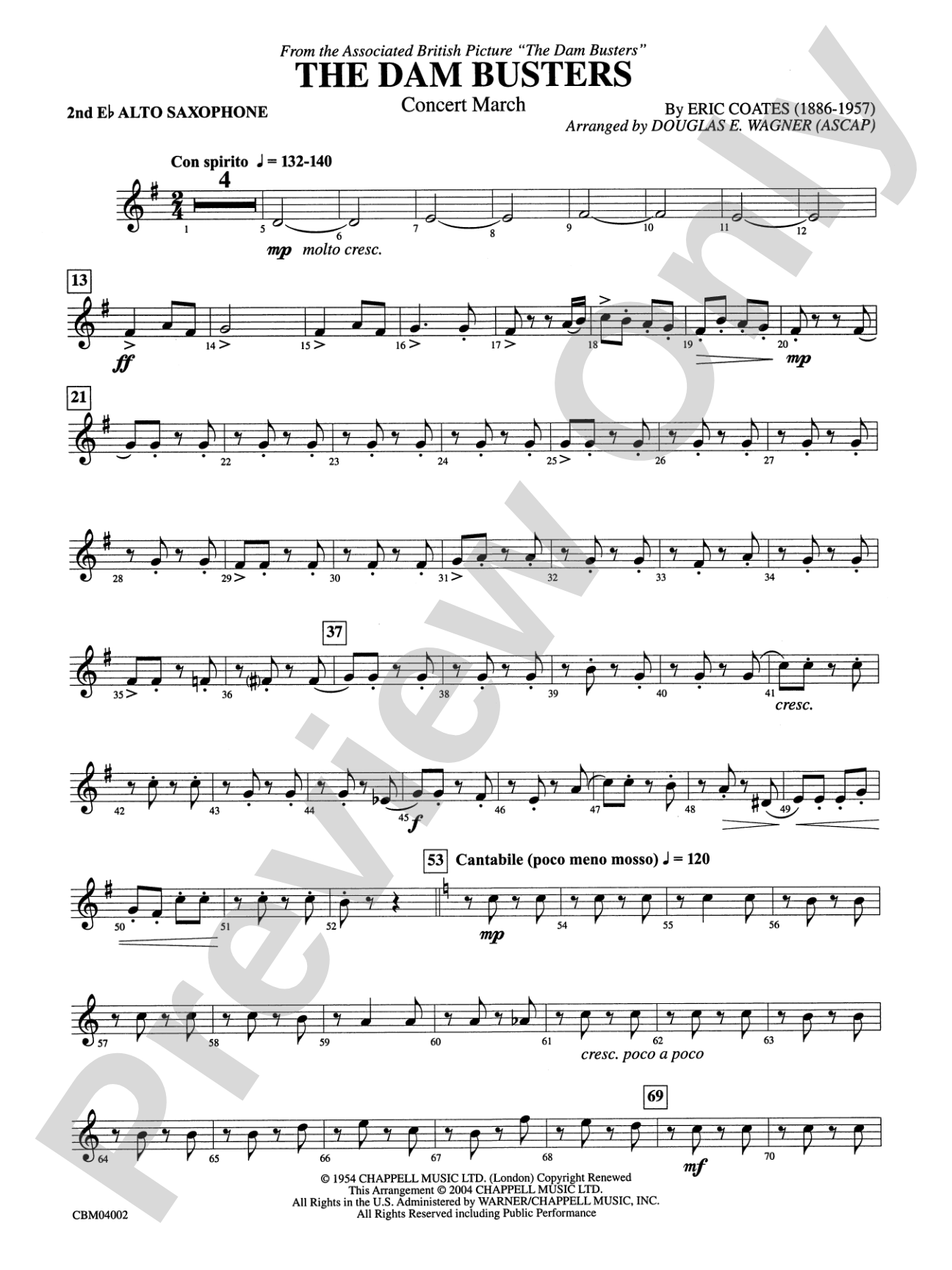 The Dam Busters Concert March: 2nd E-flat Alto Saxophone