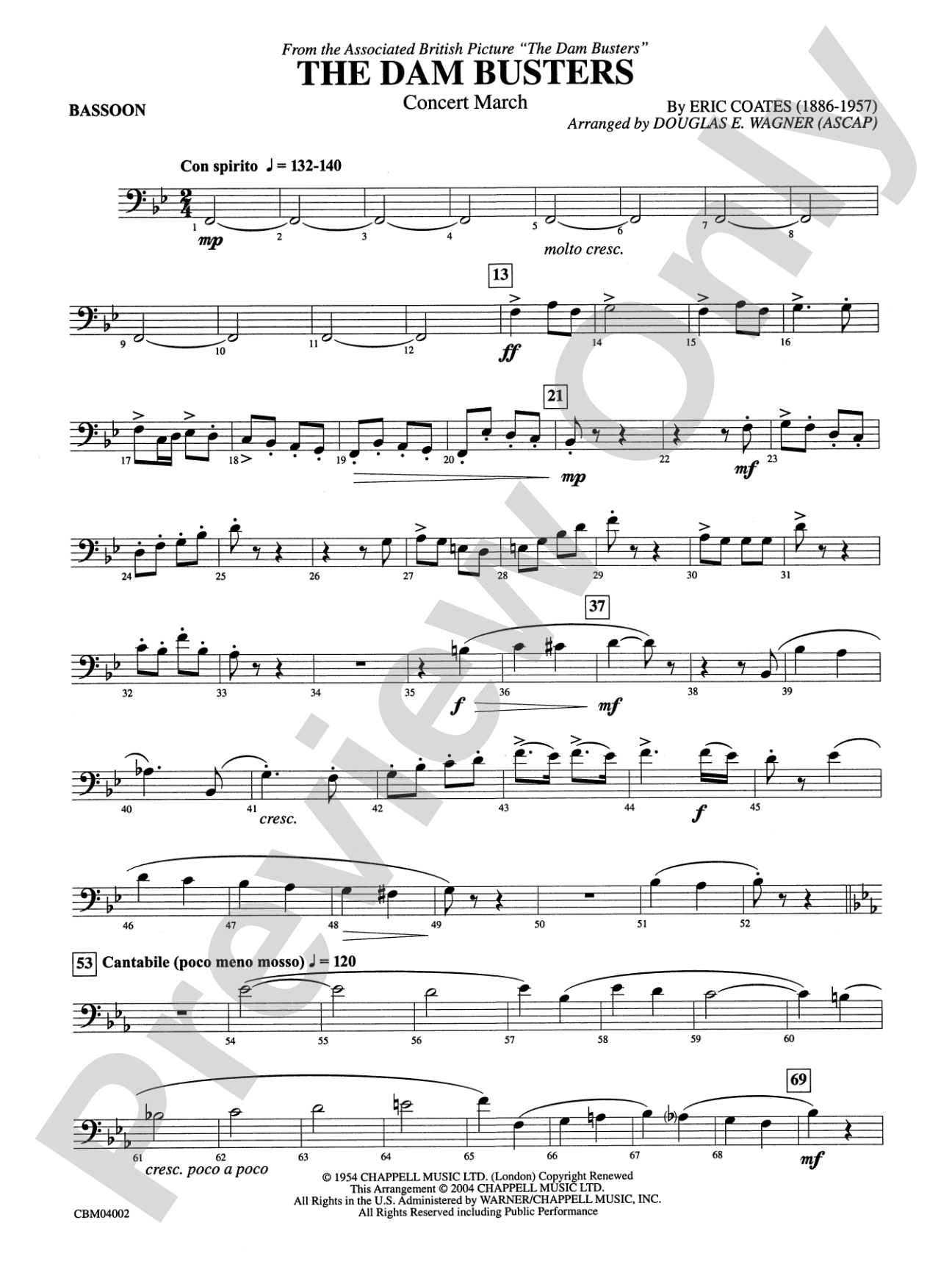 The Dam Busters Concert March: Bassoon