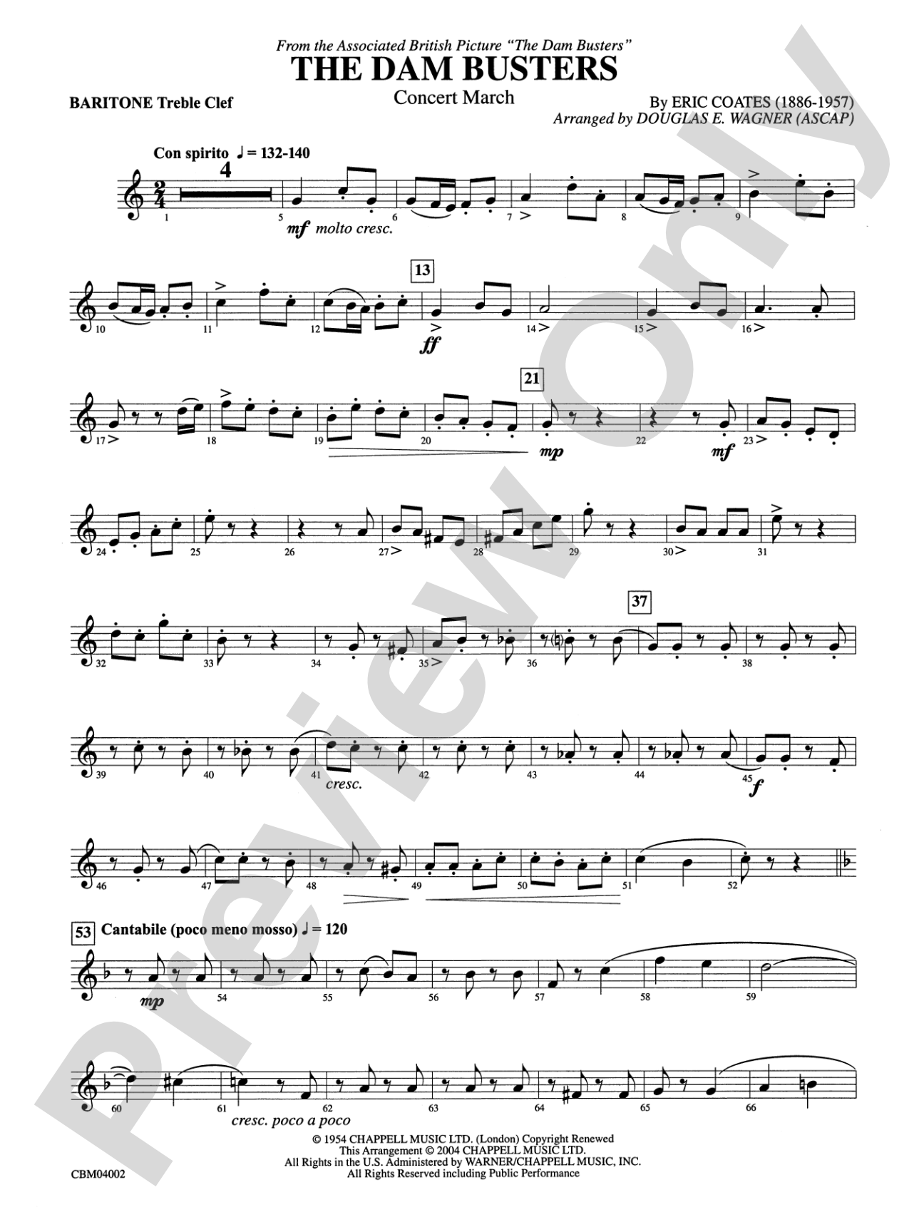 The Dam Busters Concert March: Baritone T.C.